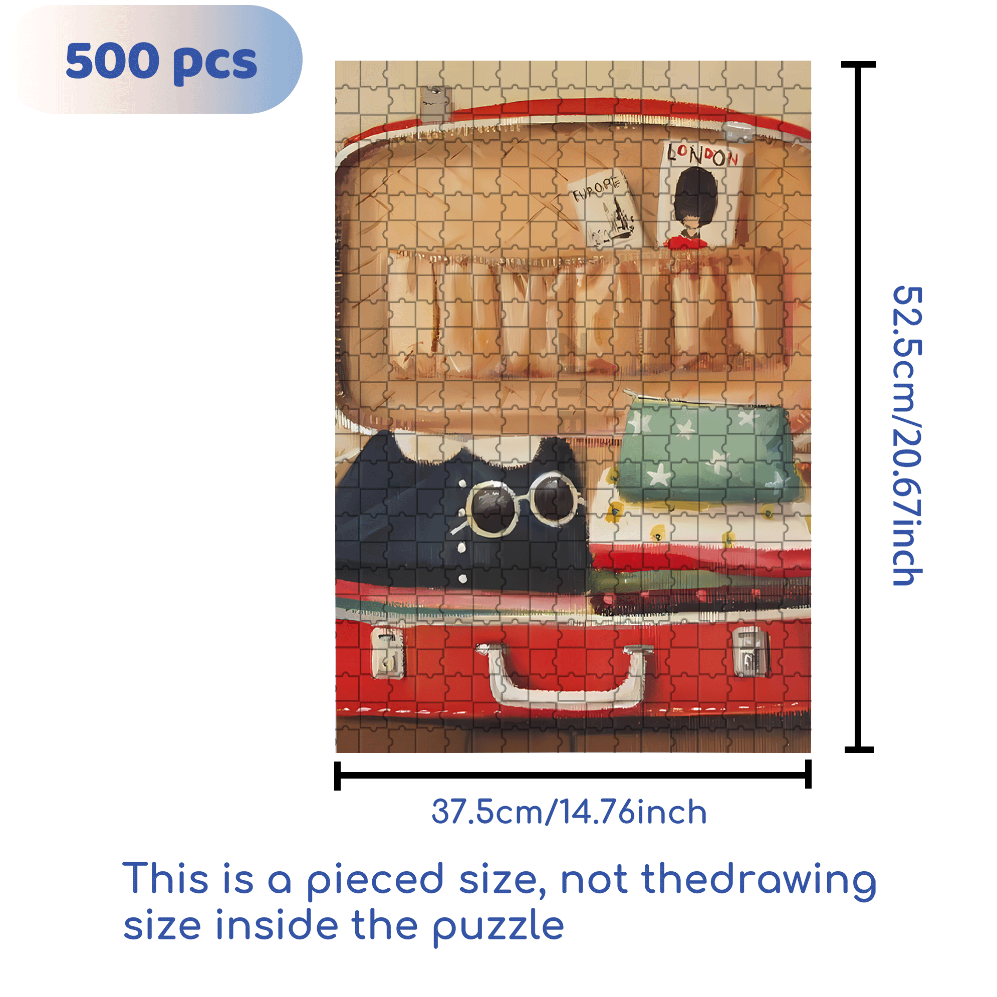 To London 500pcs/1000pcs Jigsaw Puzzle, Scratch-Resistant, Interactive Family Game & Brain-Boosting DIY Decor, Perfect for Halloween, Christmas & New Year Gifts, Family Puzzle Game