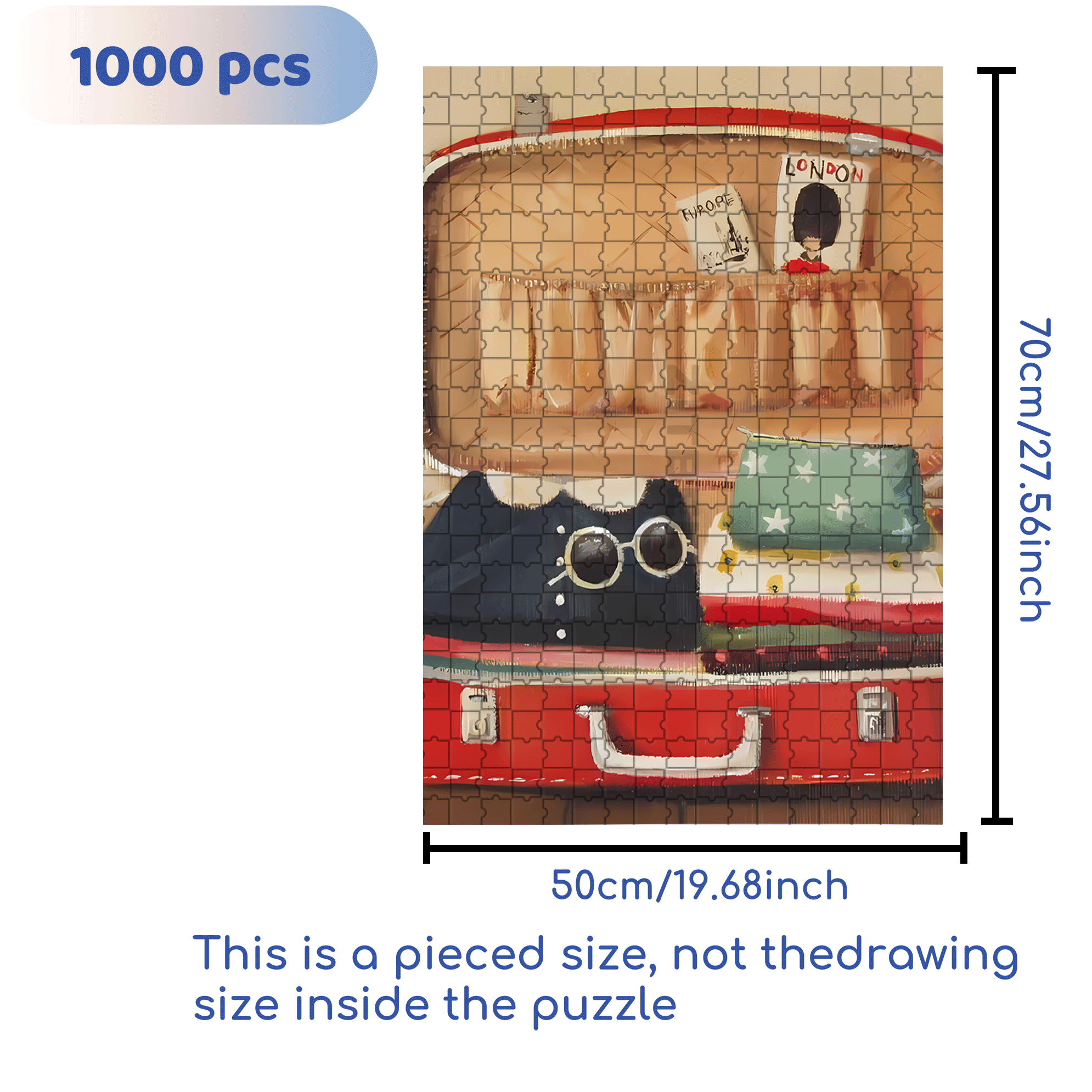 To London 500pcs/1000pcs Jigsaw Puzzle, Scratch-Resistant, Interactive Family Game & Brain-Boosting DIY Decor, Perfect for Halloween, Christmas & New Year Gifts, Family Puzzle Game