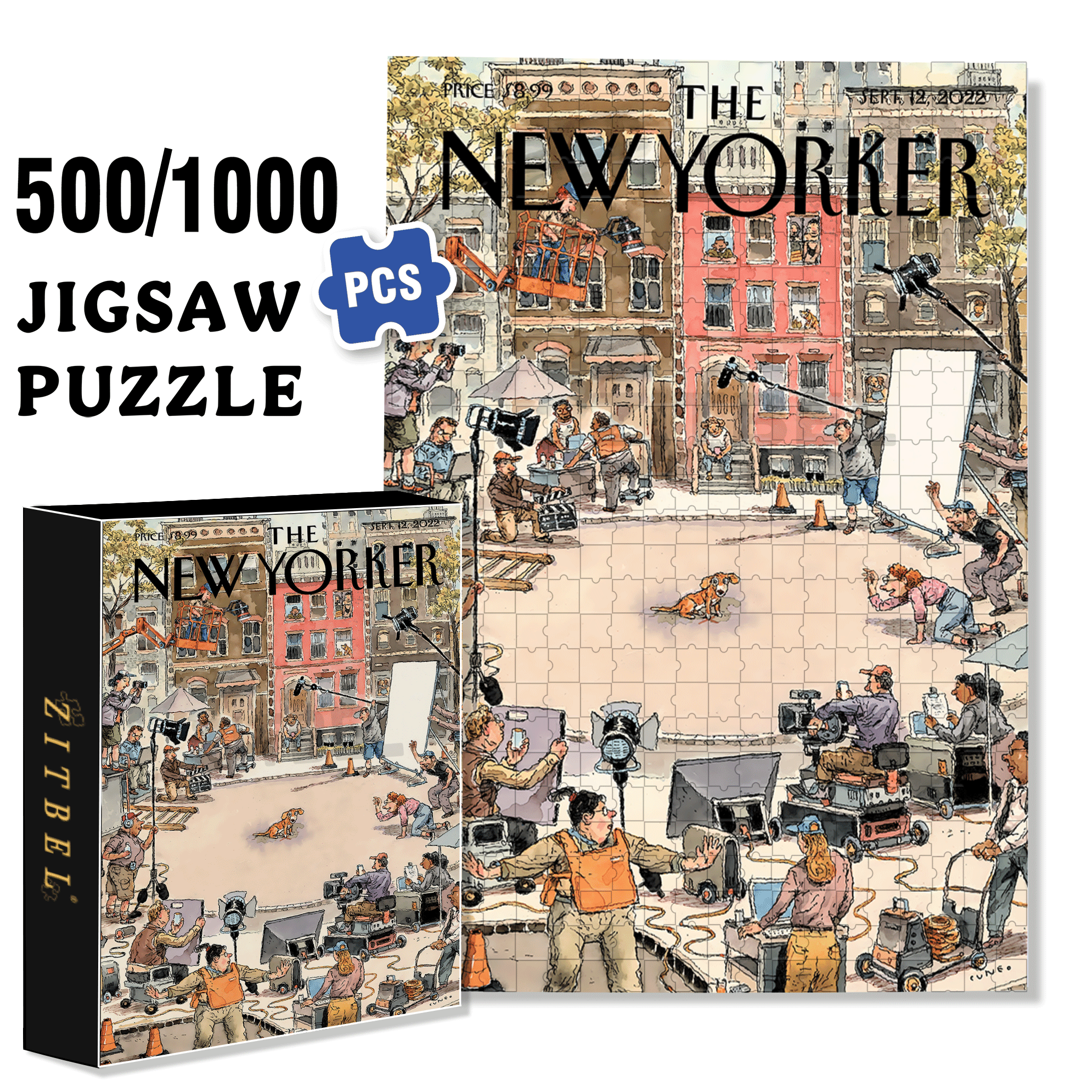Top Dog 500pcs/1000pcs Jigsaw Puzzle, Scratch-Resistant, Interactive Family Game & Brain-Boosting DIY Decor, Perfect for Halloween, Christmas & New Year Gifts, Family Puzzle Game