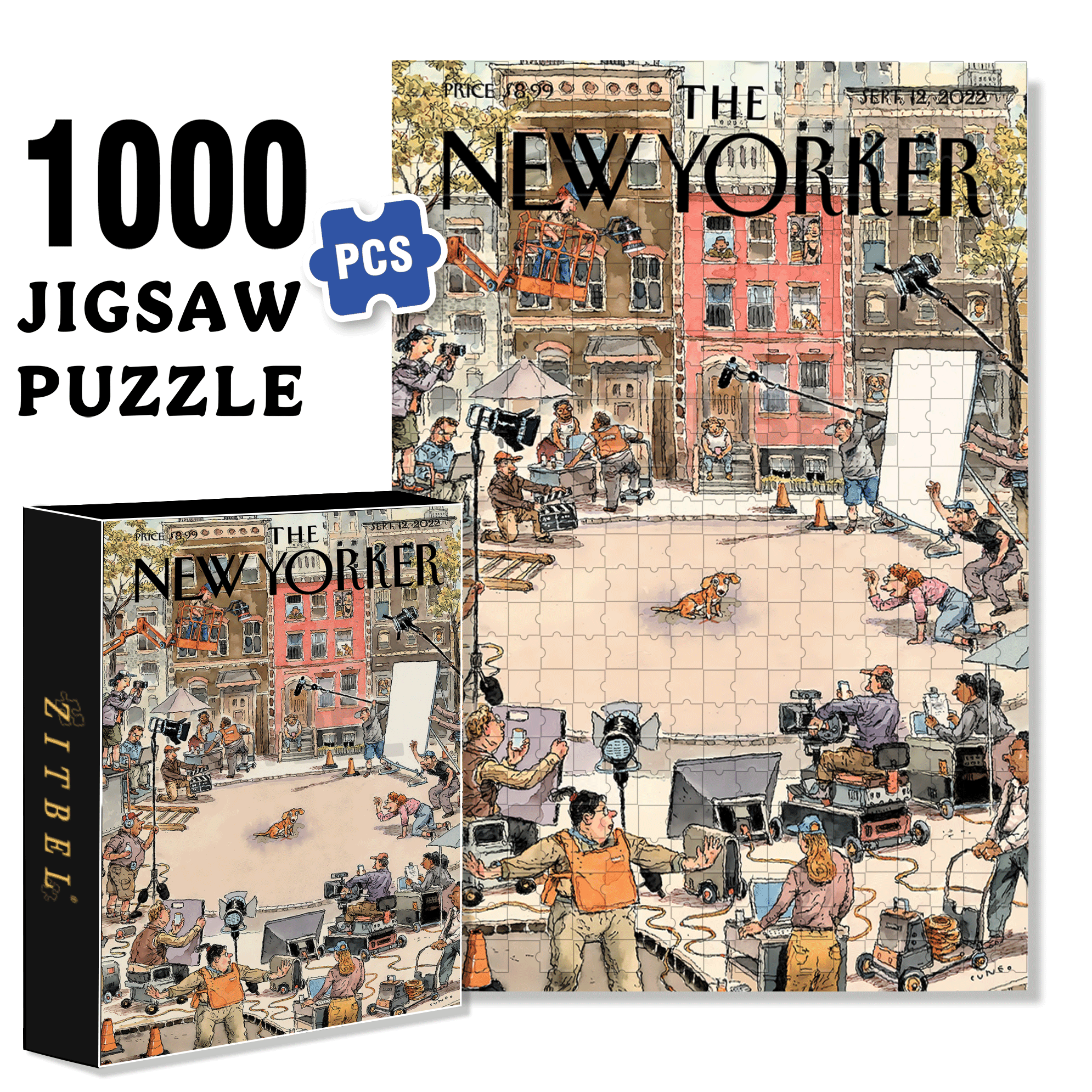 Top Dog 500pcs/1000pcs Jigsaw Puzzle, Scratch-Resistant, Interactive Family Game & Brain-Boosting DIY Decor, Perfect for Halloween, Christmas & New Year Gifts, Family Puzzle Game