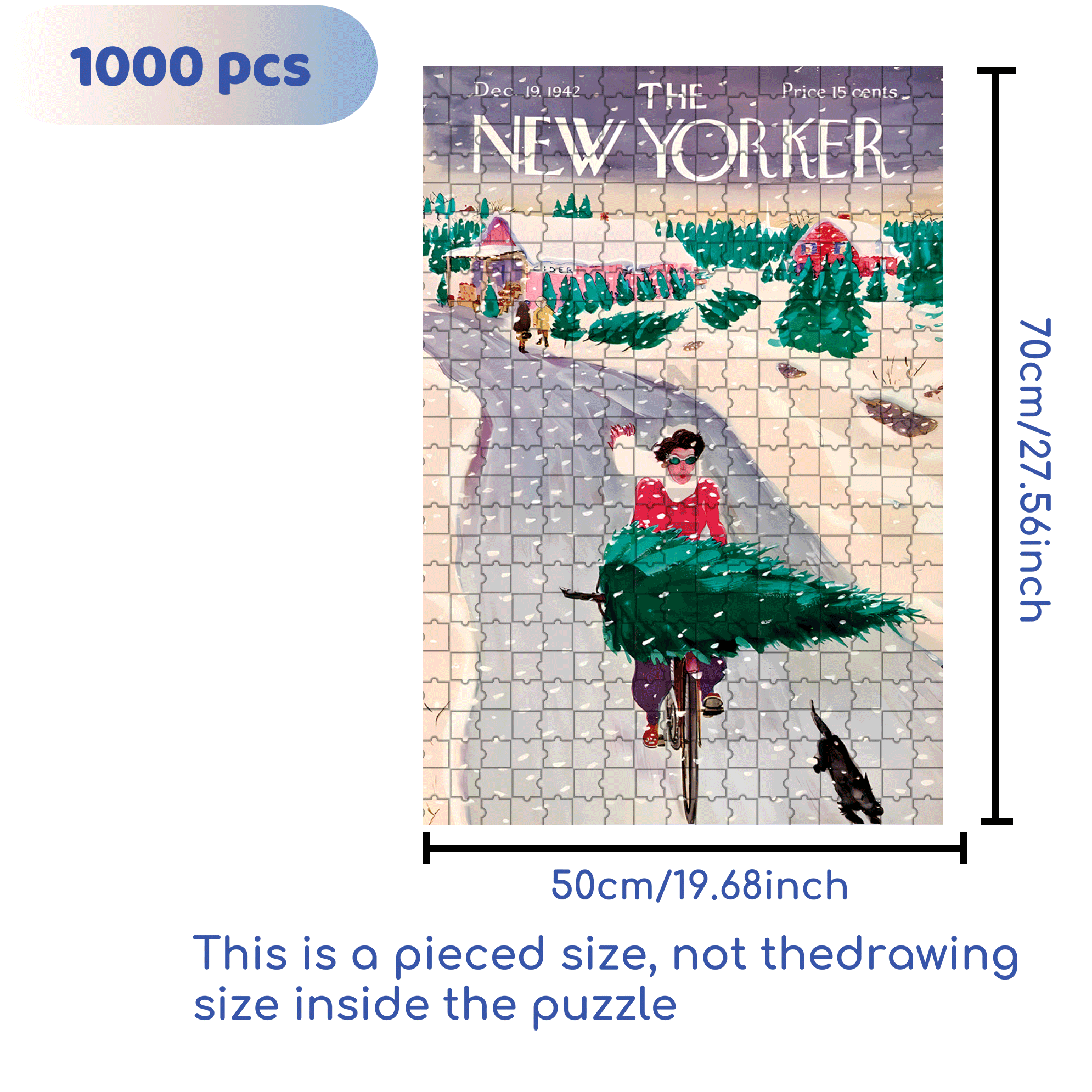Tree Shopping 500pcs/1000pcs Jigsaw Puzzle, Scratch-Resistant, Interactive Family Game & Brain-Boosting DIY Decor, Perfect for Halloween, Christmas & New Year Gifts, Family Puzzle Game