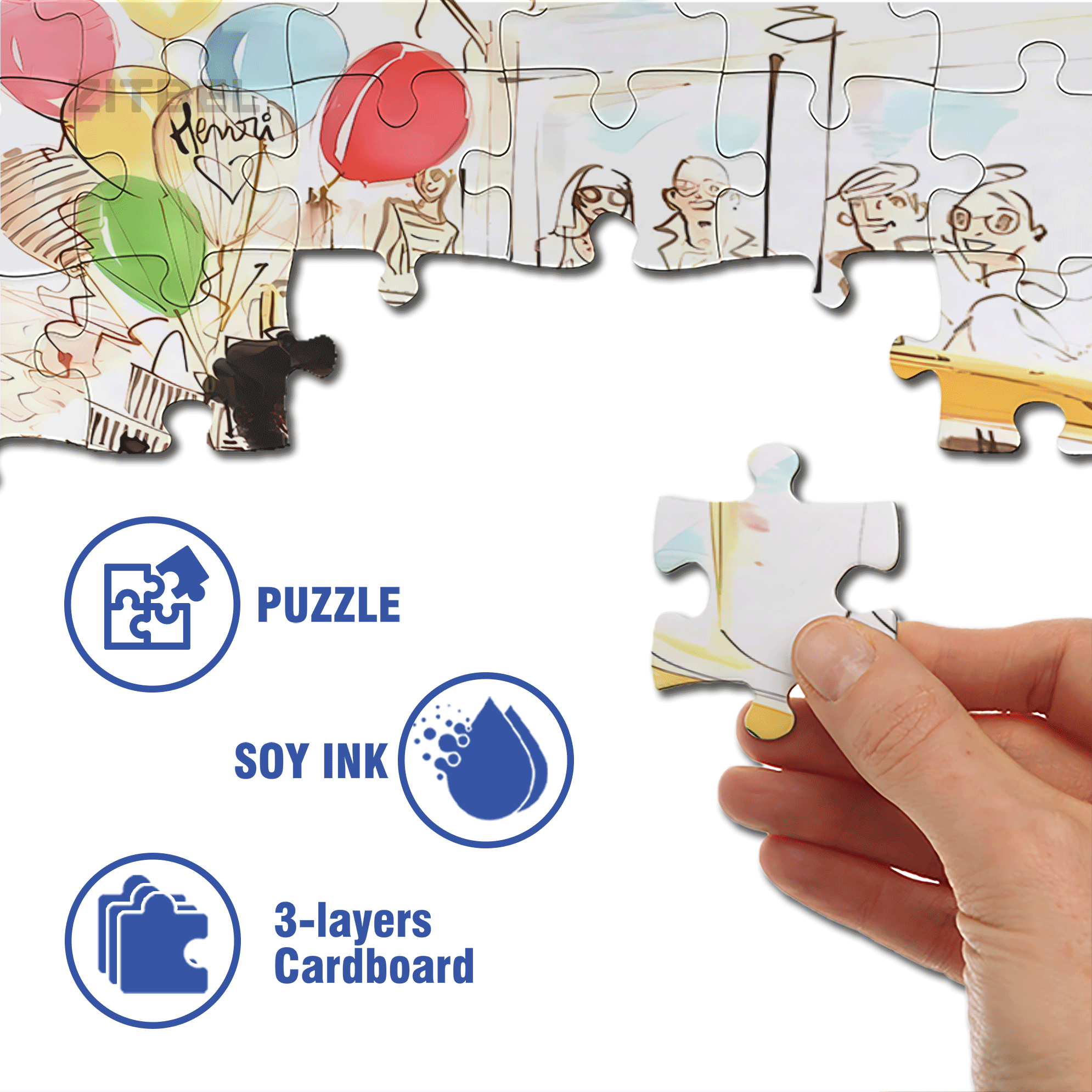 Yellow Taxi 500pcs/1000pcs Jigsaw Puzzle, Scratch-Resistant, Interactive Family Game & Brain-Boosting DIY Decor, Perfect for Halloween, Christmas & New Year Gifts, Family Puzzle Game