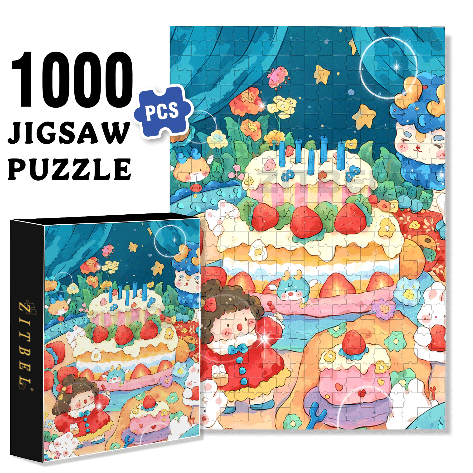 5th Birthday 500pcs/1000pcs Jigsaw Puzzle, Scratch-Resistant, Interactive Family Game & Brain-Boosting DIY Decor, Perfect for Halloween, Christmas & New Year Gifts, Family Puzzle Game