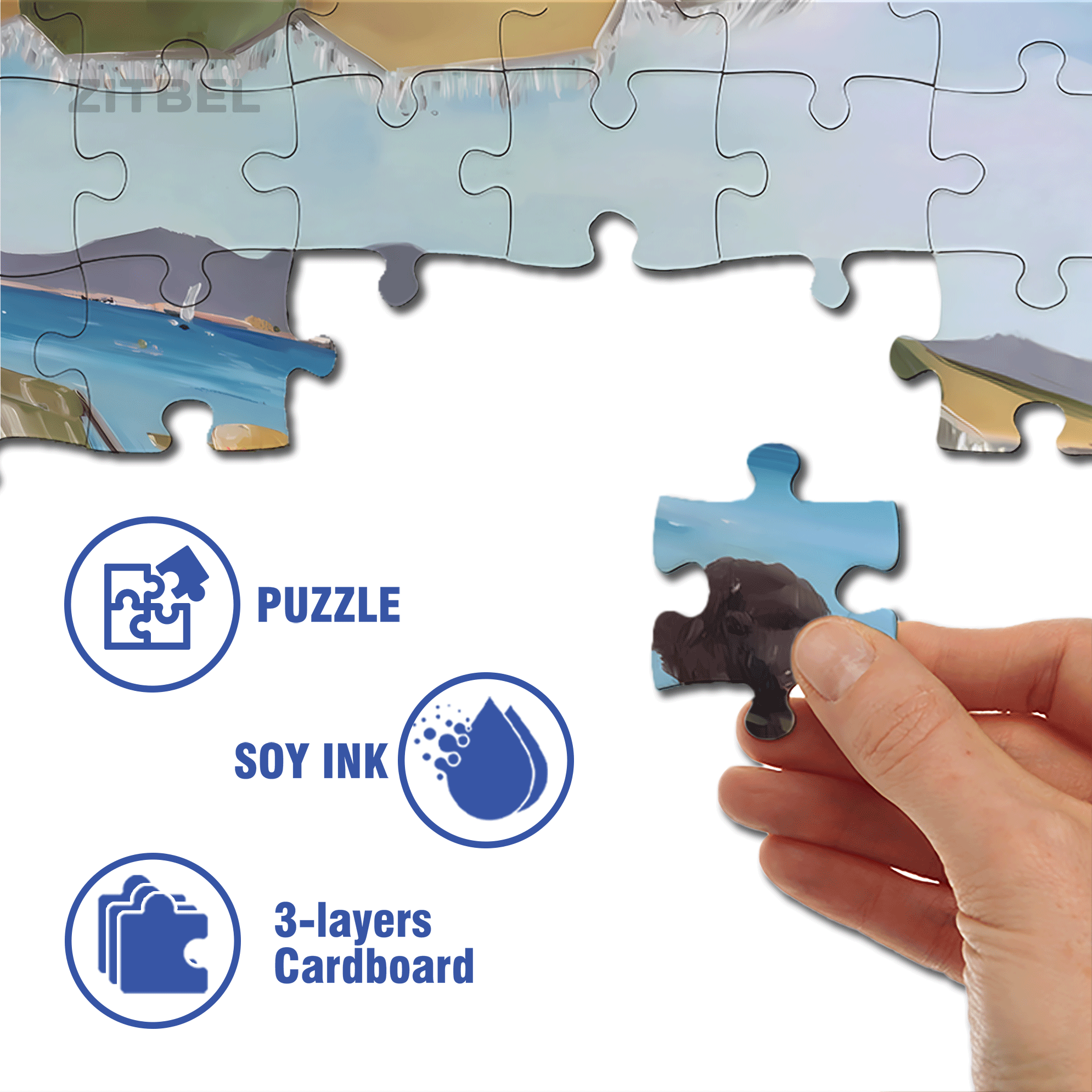 A Day in St. Tropez 500pcs/1000pcs Jigsaw Puzzle, Scratch-Resistant, Interactive Family Game & Brain-Boosting DIY Decor, Perfect for Halloween, Christmas & New Year Gifts, Family Puzzle Game