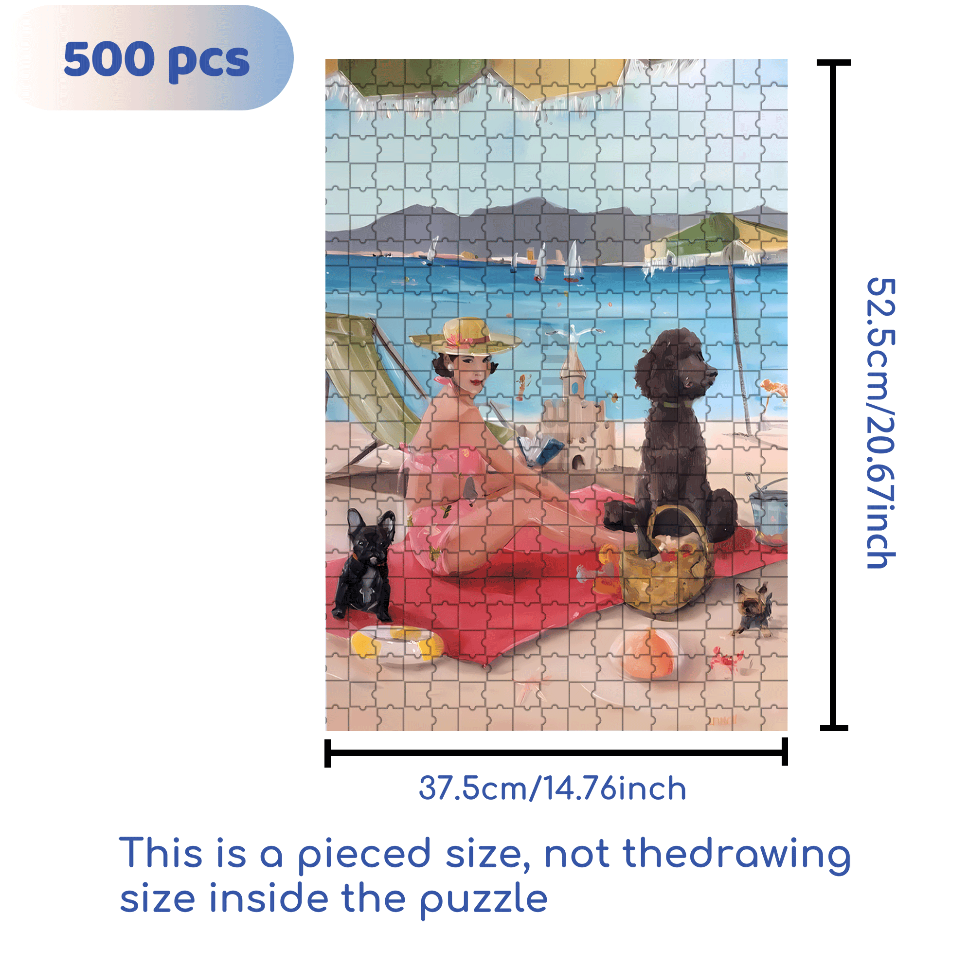 A Day in St. Tropez 500pcs/1000pcs Jigsaw Puzzle, Scratch-Resistant, Interactive Family Game & Brain-Boosting DIY Decor, Perfect for Halloween, Christmas & New Year Gifts, Family Puzzle Game