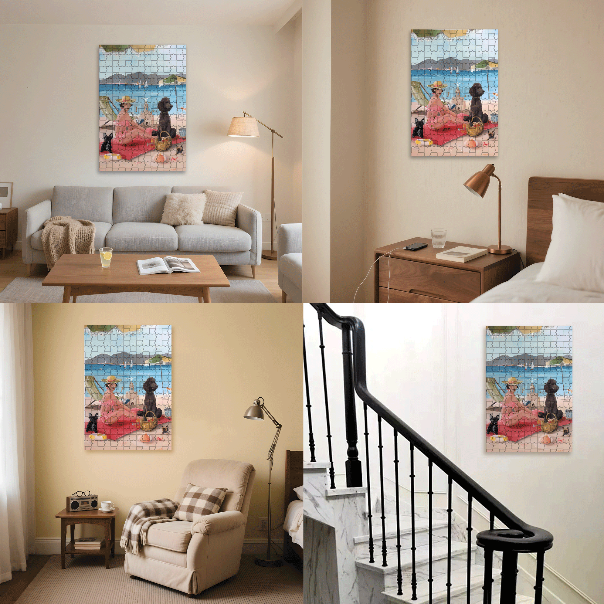 A Day in St. Tropez 500pcs/1000pcs Jigsaw Puzzle, Scratch-Resistant, Interactive Family Game & Brain-Boosting DIY Decor, Perfect for Halloween, Christmas & New Year Gifts, Family Puzzle Game