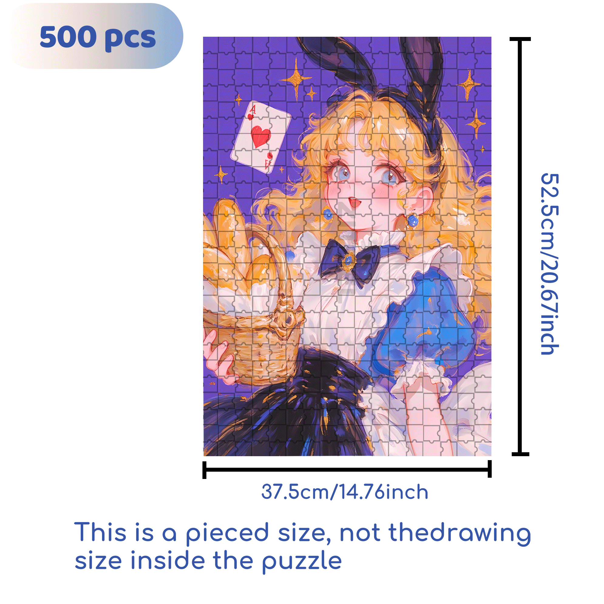 Ace of Hearts 500pcs/1000pcs Jigsaw Puzzle, Scratch-Resistant, Interactive Family Game & Brain-Boosting DIY Decor, Perfect for Halloween, Christmas & New Year Gifts, Family Puzzle Game