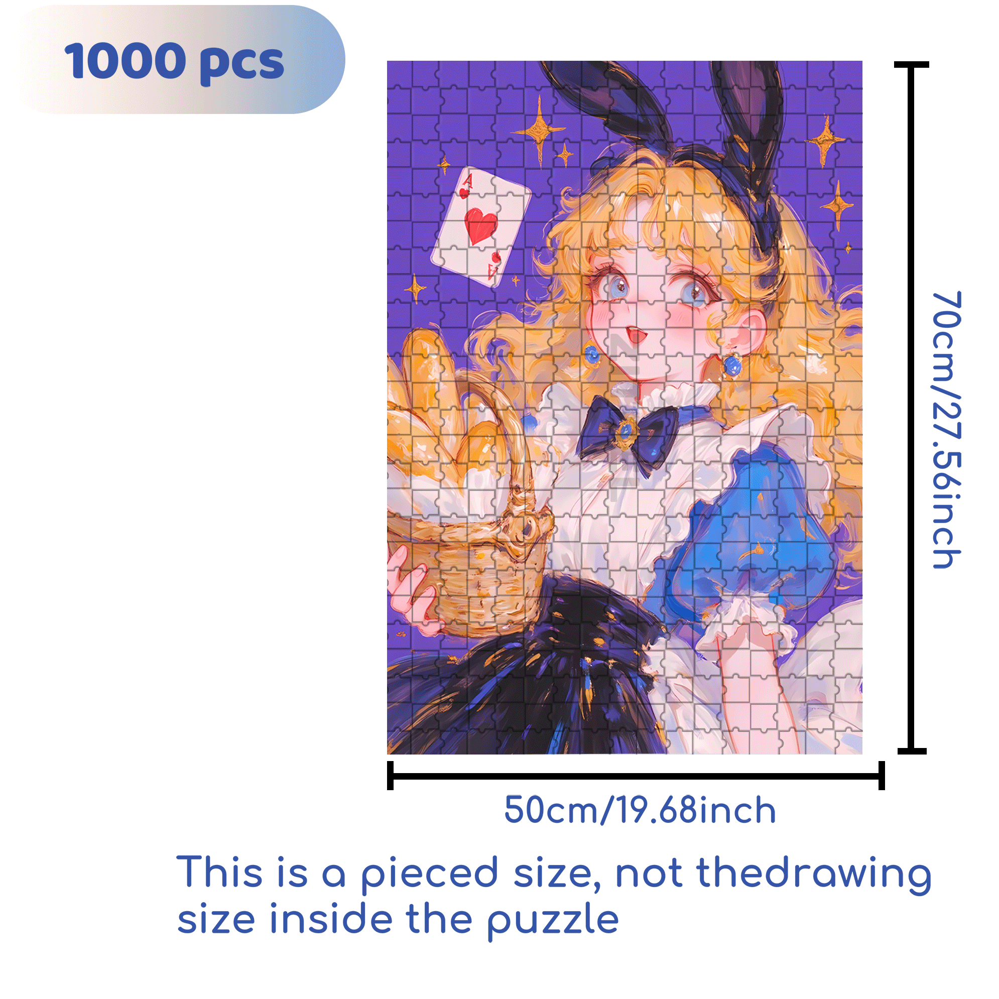 Ace of Hearts 500pcs/1000pcs Jigsaw Puzzle, Scratch-Resistant, Interactive Family Game & Brain-Boosting DIY Decor, Perfect for Halloween, Christmas & New Year Gifts, Family Puzzle Game