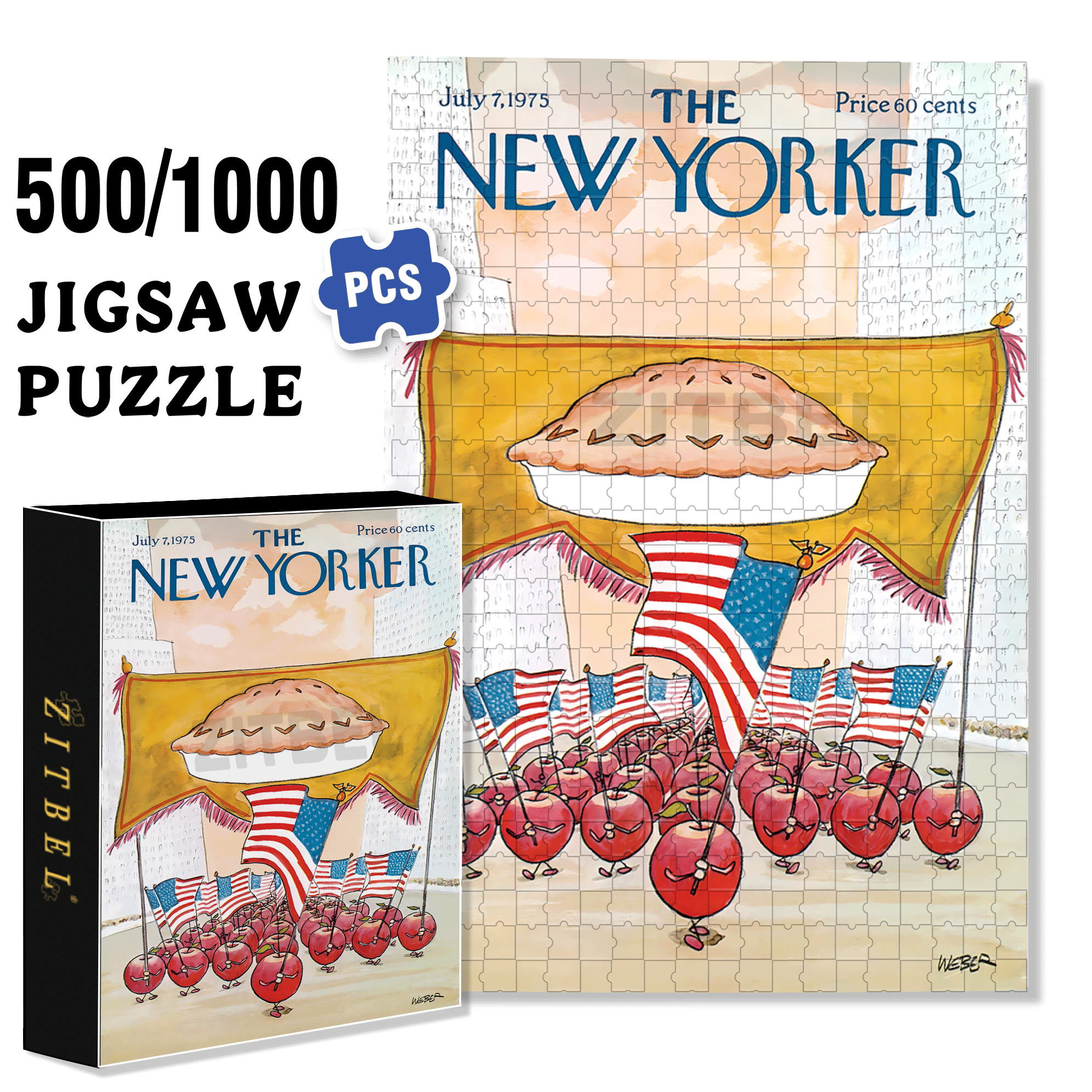 Apple Pie Parade 500pcs/1000pcs Jigsaw Puzzle, Scratch-Resistant, Interactive Family Game & Brain-Boosting DIY Decor, Perfect for Halloween, Christmas & New Year Gifts, Family Puzzle Game