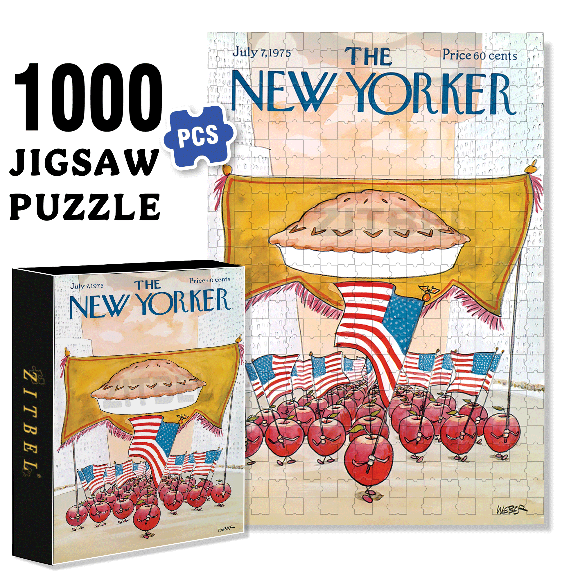 Apple Pie Parade 500pcs/1000pcs Jigsaw Puzzle, Scratch-Resistant, Interactive Family Game & Brain-Boosting DIY Decor, Perfect for Halloween, Christmas & New Year Gifts, Family Puzzle Game