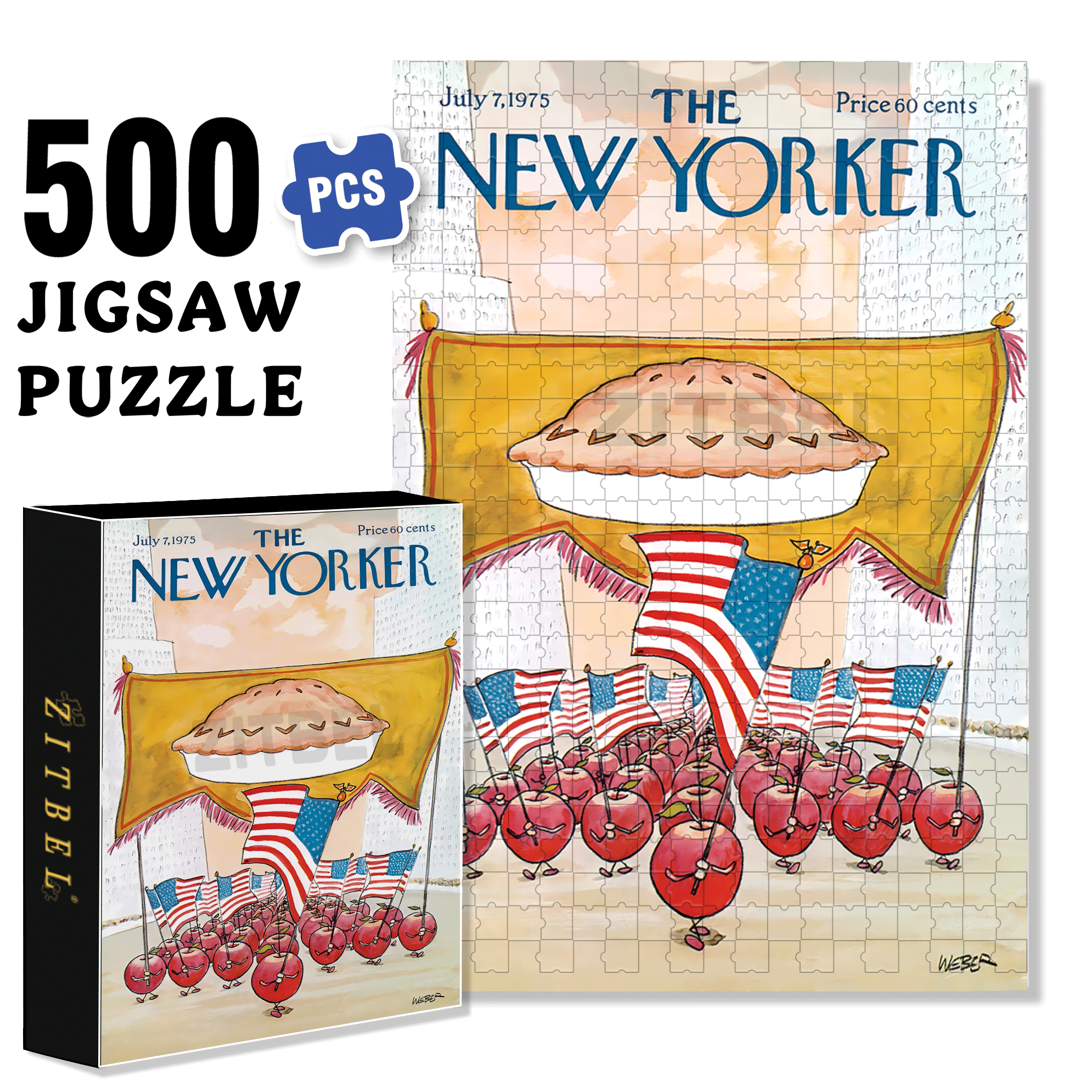 Apple Pie Parade 500pcs/1000pcs Jigsaw Puzzle, Scratch-Resistant, Interactive Family Game & Brain-Boosting DIY Decor, Perfect for Halloween, Christmas & New Year Gifts, Family Puzzle Game