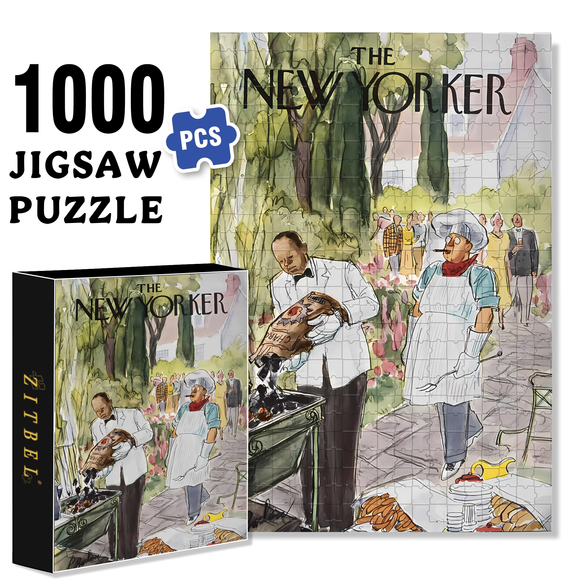 Barbecue Master 500pcs/1000pcs Jigsaw Puzzle, Scratch-Resistant, Interactive Family Game & Brain-Boosting DIY Decor, Perfect for Halloween, Christmas & New Year Gifts, Family Puzzle Game