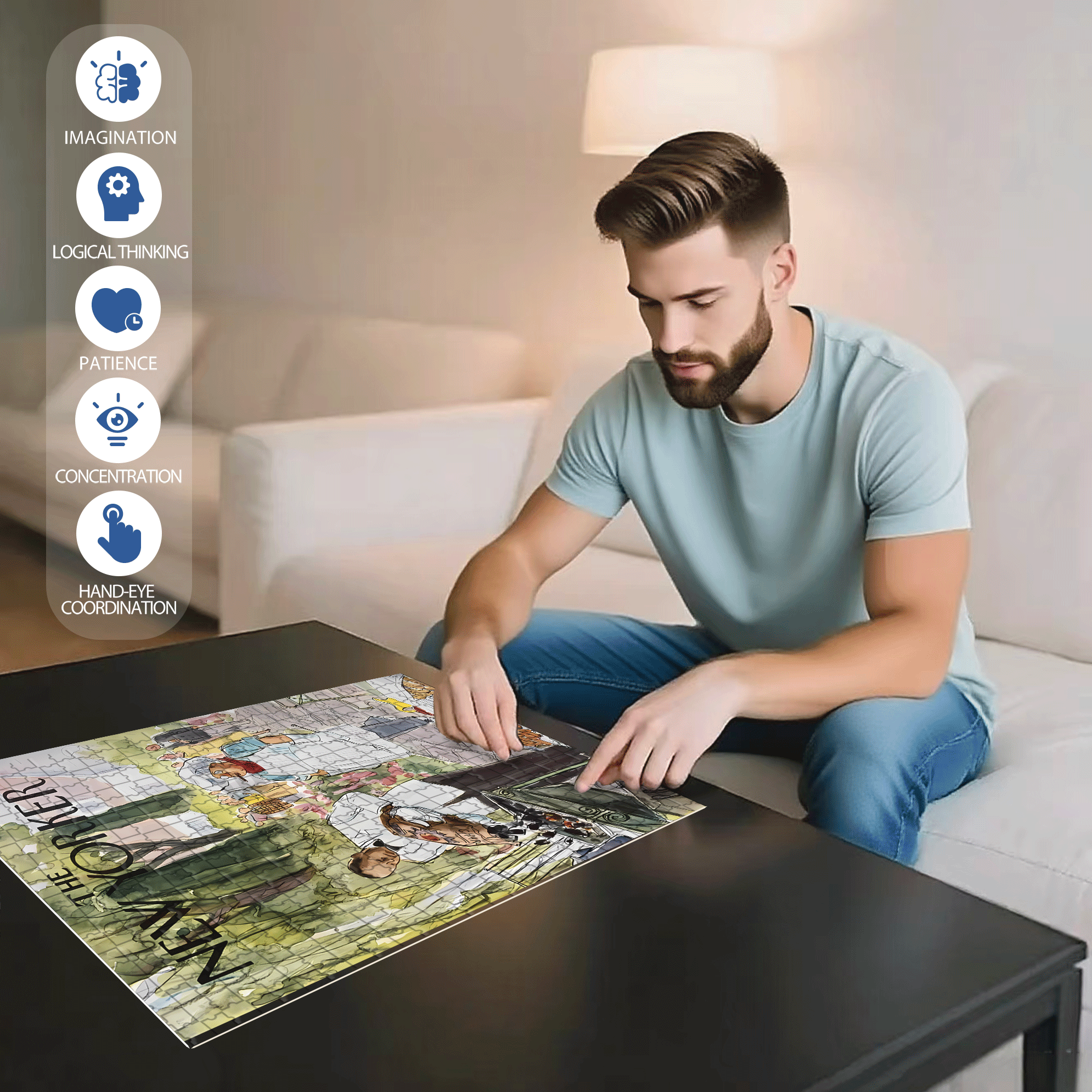 Barbecue Master 500pcs/1000pcs Jigsaw Puzzle, Scratch-Resistant, Interactive Family Game & Brain-Boosting DIY Decor, Perfect for Halloween, Christmas & New Year Gifts, Family Puzzle Game