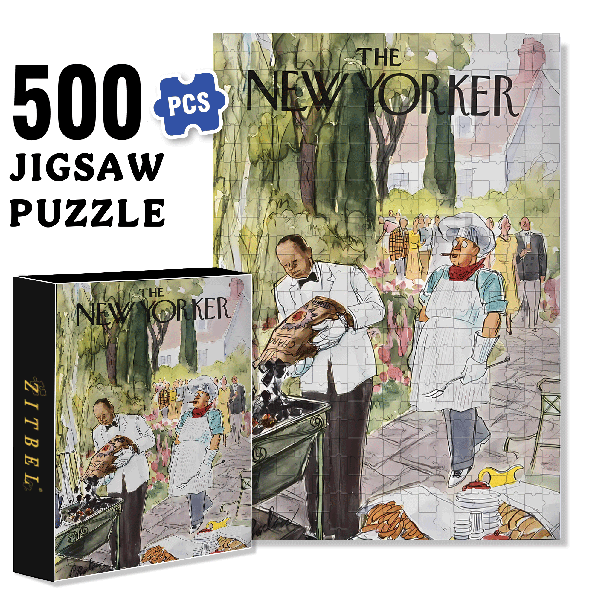Barbecue Master 500pcs/1000pcs Jigsaw Puzzle, Scratch-Resistant, Interactive Family Game & Brain-Boosting DIY Decor, Perfect for Halloween, Christmas & New Year Gifts, Family Puzzle Game
