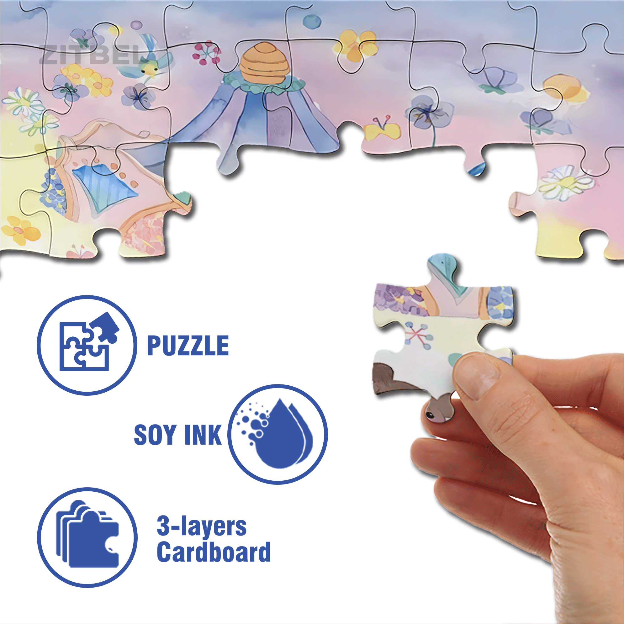 Carousel Music Box 500pcs/1000pcs Jigsaw Puzzle, Scratch-Resistant, Interactive Family Game & Brain-Boosting DIY Decor, Perfect for Halloween, Christmas & New Year Gifts, Family Puzzle Game