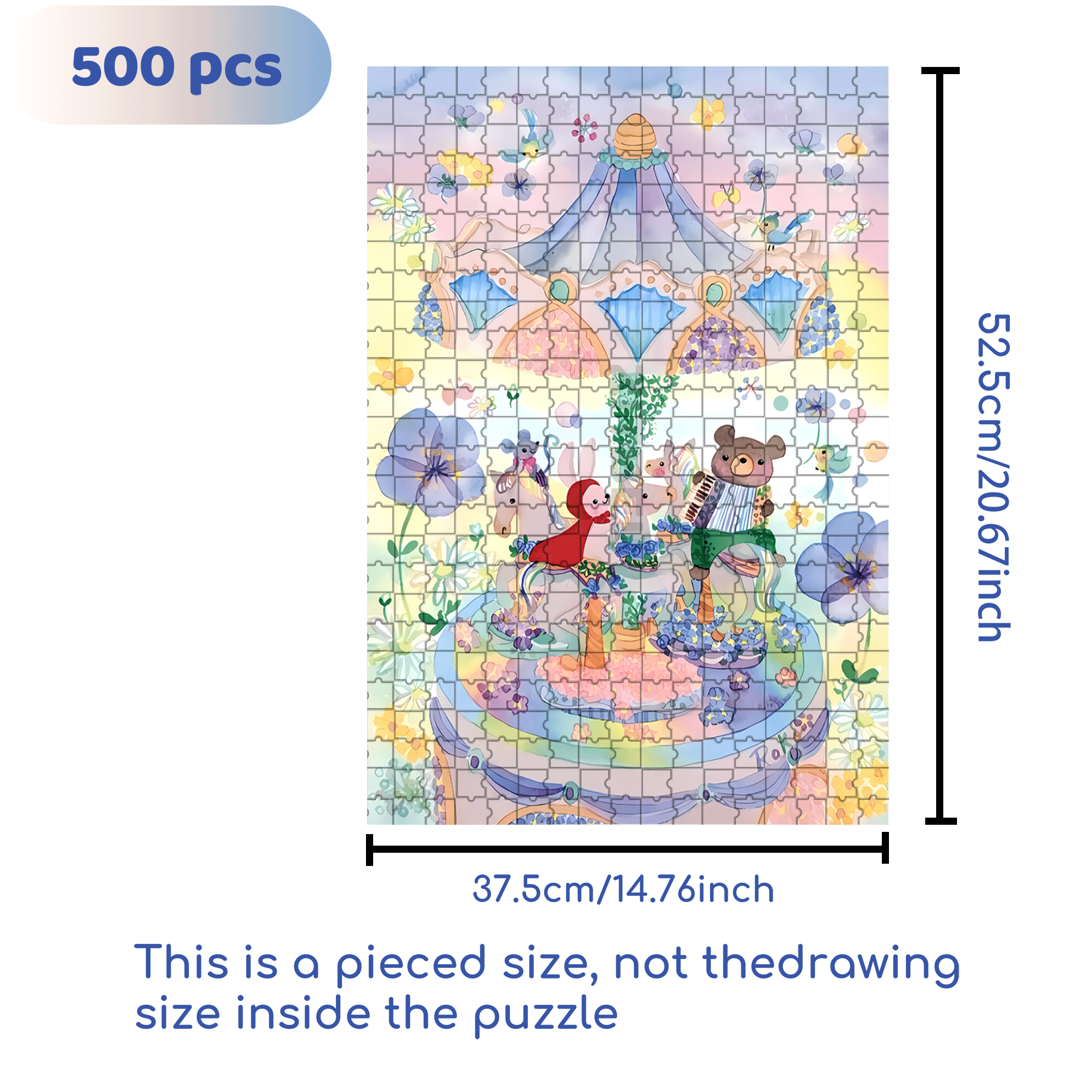 Carousel Music Box 500pcs/1000pcs Jigsaw Puzzle, Scratch-Resistant, Interactive Family Game & Brain-Boosting DIY Decor, Perfect for Halloween, Christmas & New Year Gifts, Family Puzzle Game