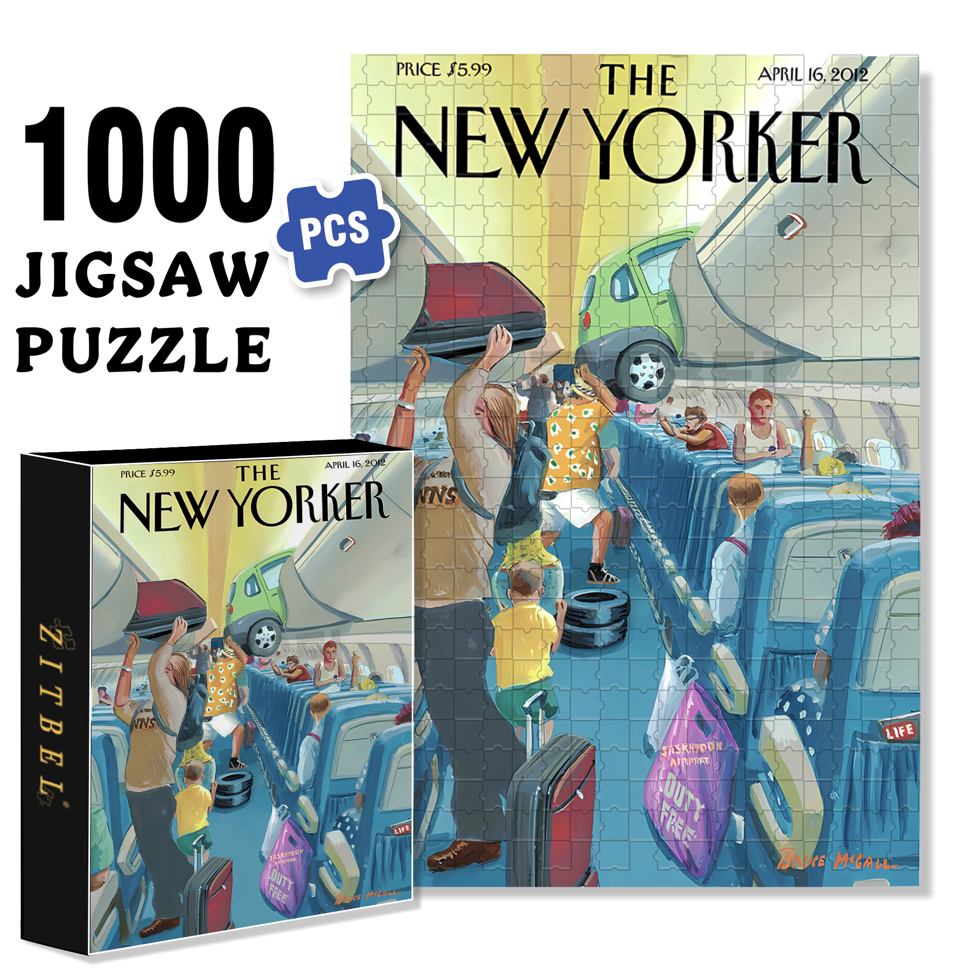Carry-On Luggage 500pcs/1000pcs Jigsaw Puzzle, Scratch-Resistant, Interactive Family Game & Brain-Boosting DIY Decor, Perfect for Halloween, Christmas & New Year Gifts, Family Puzzle Game