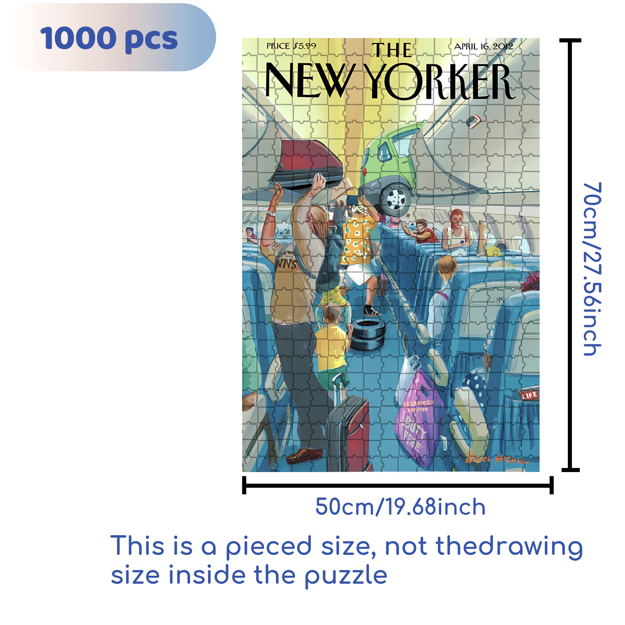 Carry-On Luggage 500pcs/1000pcs Jigsaw Puzzle, Scratch-Resistant, Interactive Family Game & Brain-Boosting DIY Decor, Perfect for Halloween, Christmas & New Year Gifts, Family Puzzle Game