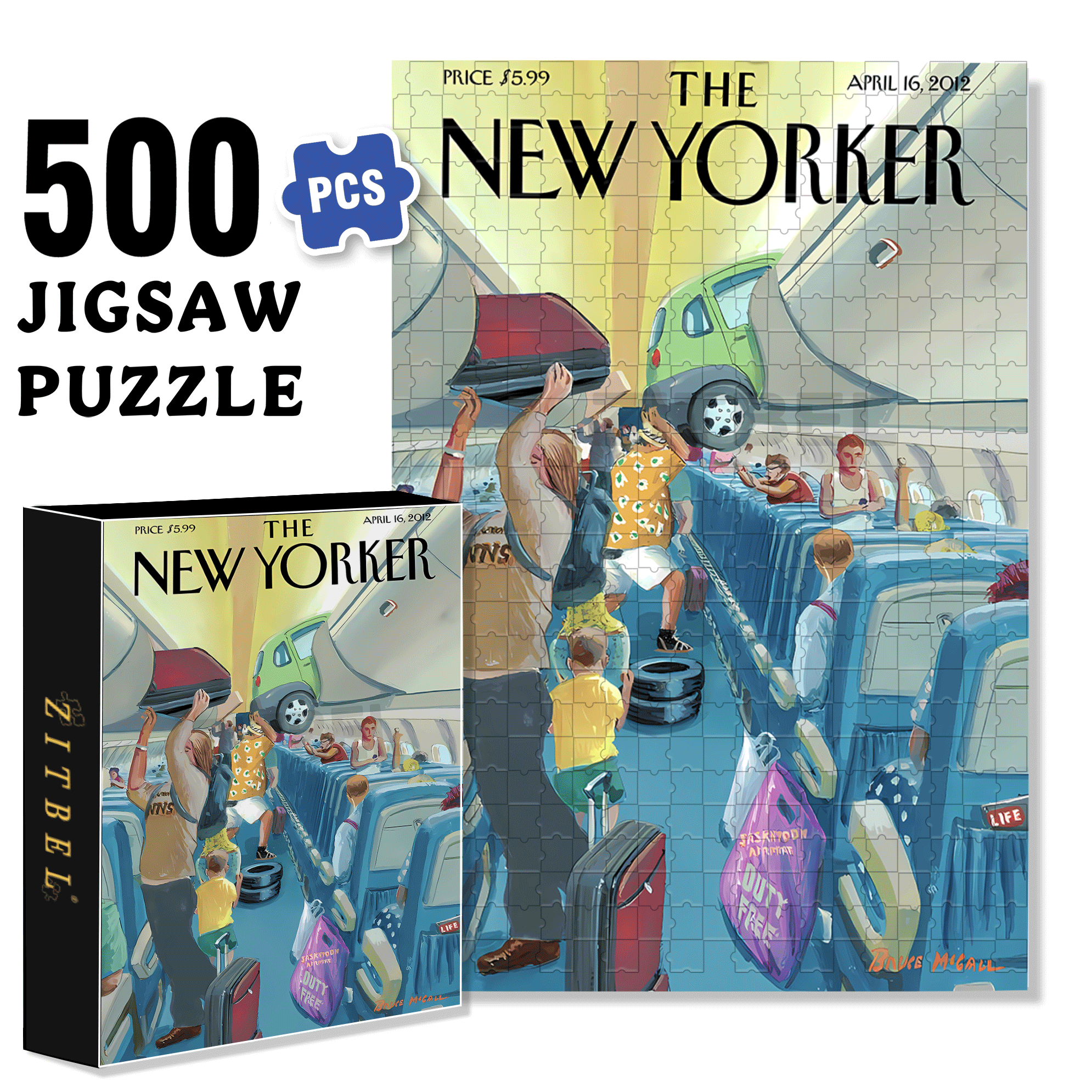 Carry-On Luggage 500pcs/1000pcs Jigsaw Puzzle, Scratch-Resistant, Interactive Family Game & Brain-Boosting DIY Decor, Perfect for Halloween, Christmas & New Year Gifts, Family Puzzle Game