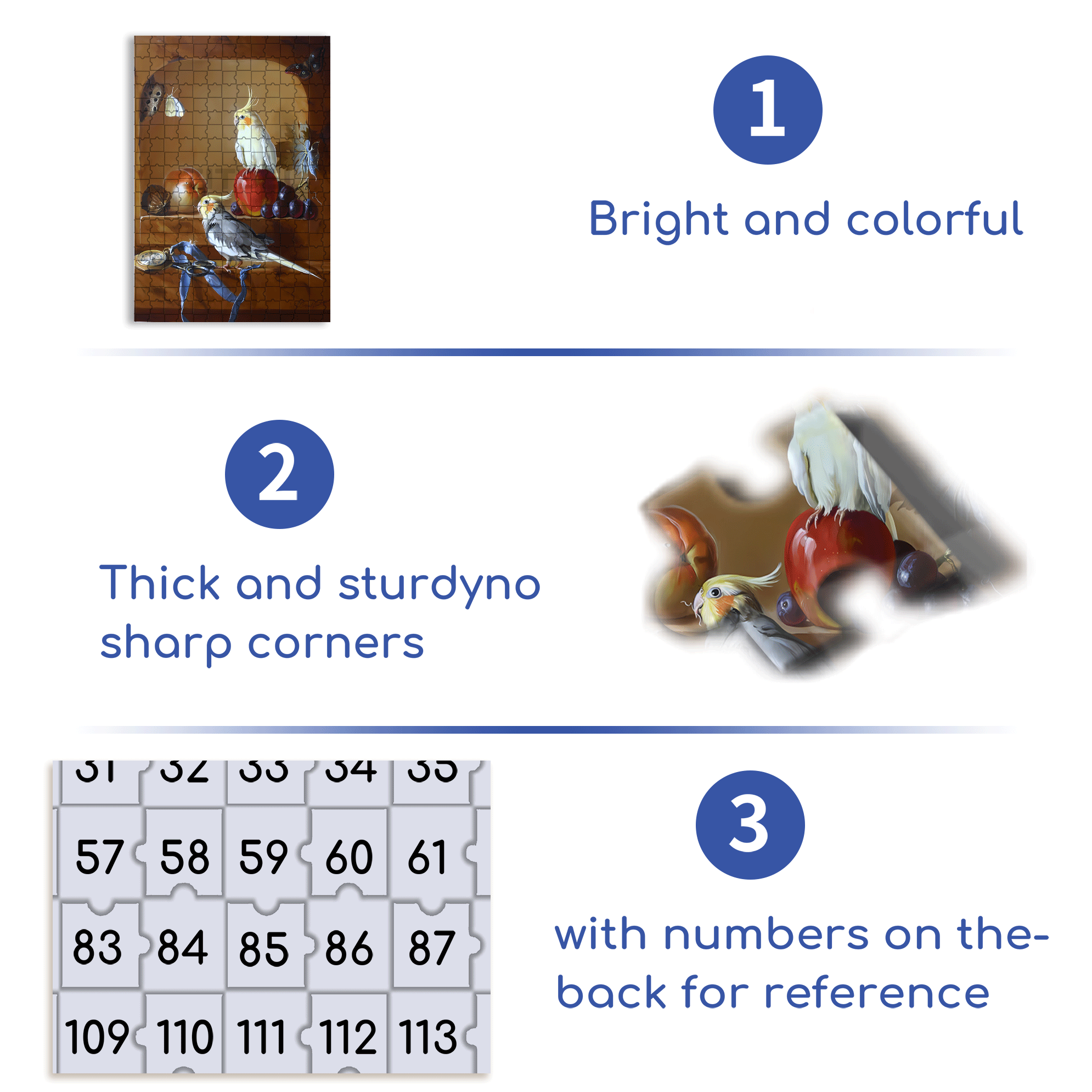 Cockatiels 500pcs/1000pcs Jigsaw Puzzle, Scratch-Resistant, Interactive Family Game & Brain-Boosting DIY Decor, Perfect for Halloween, Christmas & New Year Gifts, Family Puzzle Game