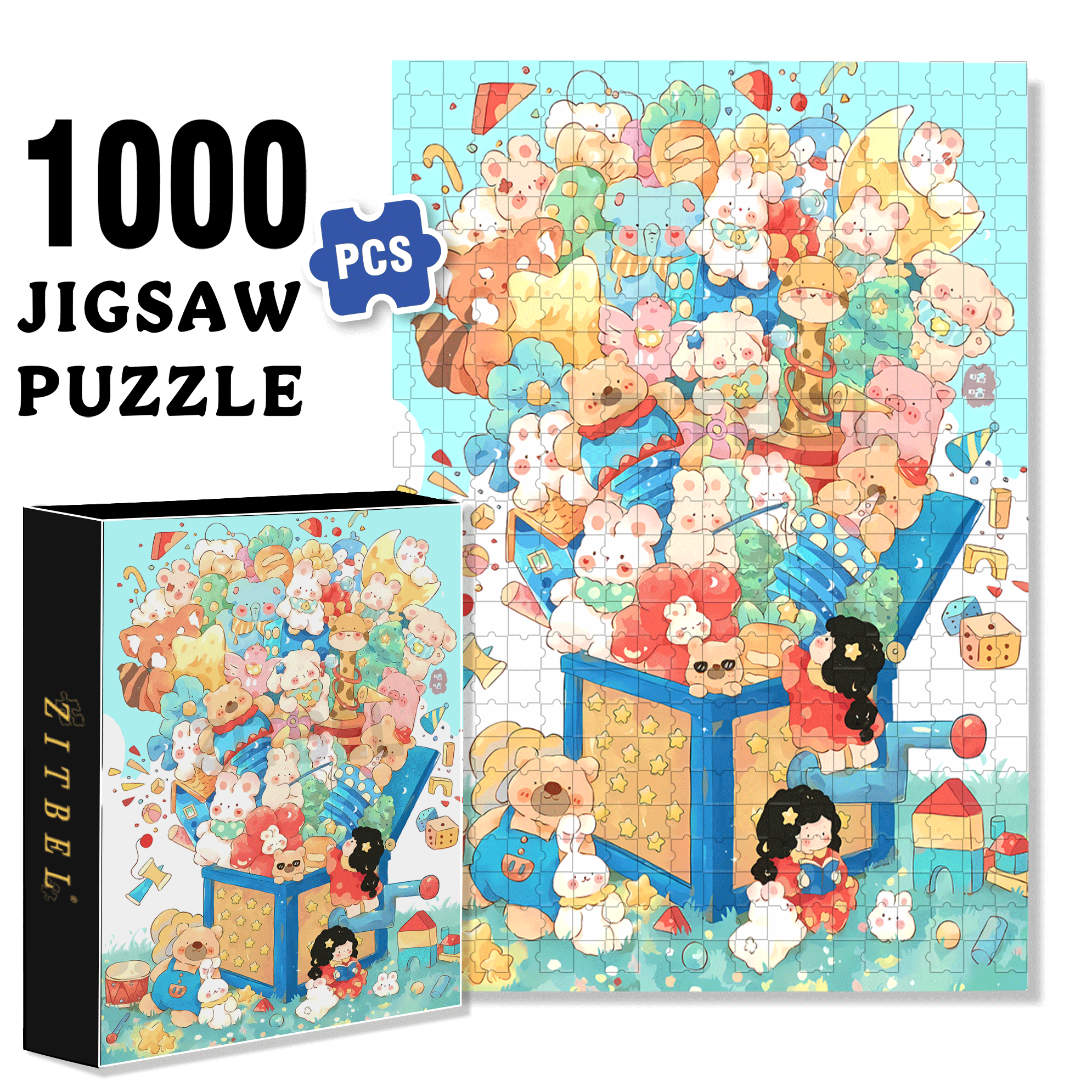 Colorful Childhood 500pcs/1000pcs Jigsaw Puzzle, Scratch-Resistant, Interactive Family Game & Brain-Boosting DIY Decor, Perfect for Halloween, Christmas & New Year Gifts, Family Puzzle Game