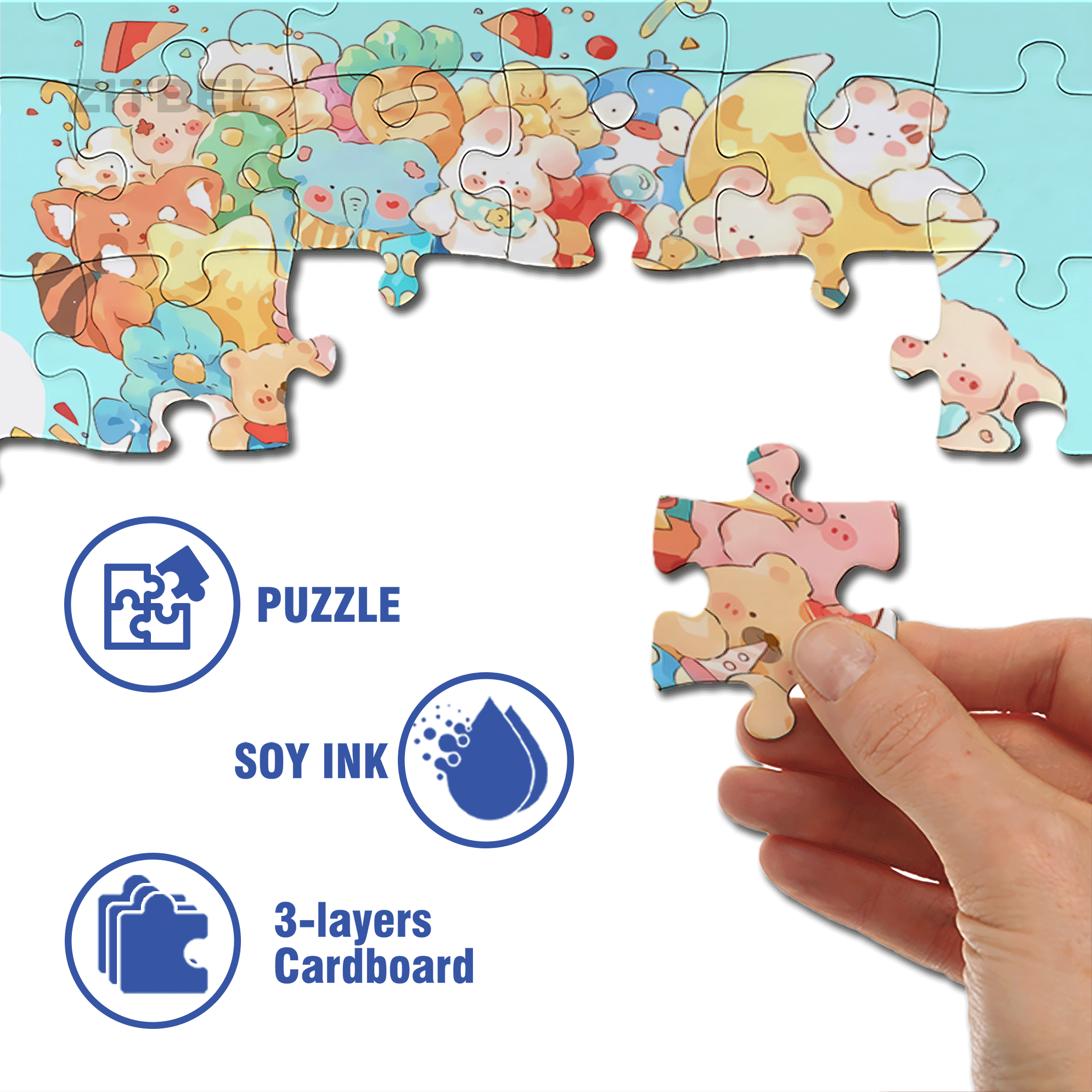 Colorful Childhood 500pcs/1000pcs Jigsaw Puzzle, Scratch-Resistant, Interactive Family Game & Brain-Boosting DIY Decor, Perfect for Halloween, Christmas & New Year Gifts, Family Puzzle Game