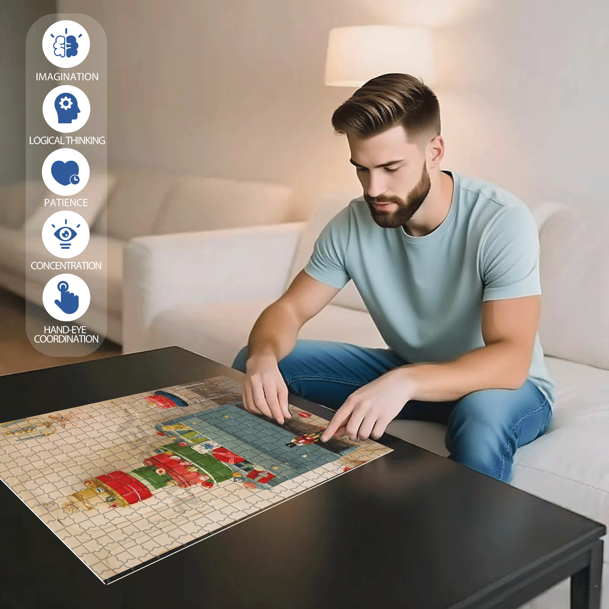 Deck The Hat Boxes 500pcs/1000pcs Jigsaw Puzzle, Scratch-Resistant, Interactive Family Game & Brain-Boosting DIY Decor, Perfect for Halloween, Christmas & New Year Gifts, Family Puzzle Game