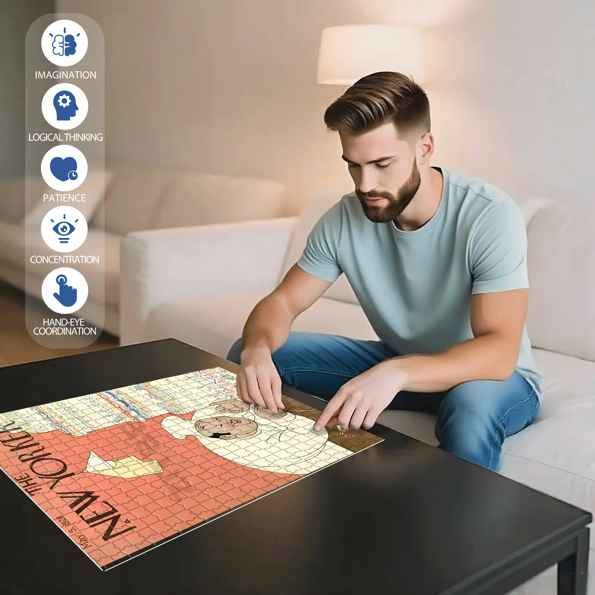 Decorating Master 500pcs/1000pcs Jigsaw Puzzle, Scratch-Resistant, Interactive Family Game & Brain-Boosting DIY Decor, Perfect for Halloween, Christmas & New Year Gifts, Family Puzzle Game