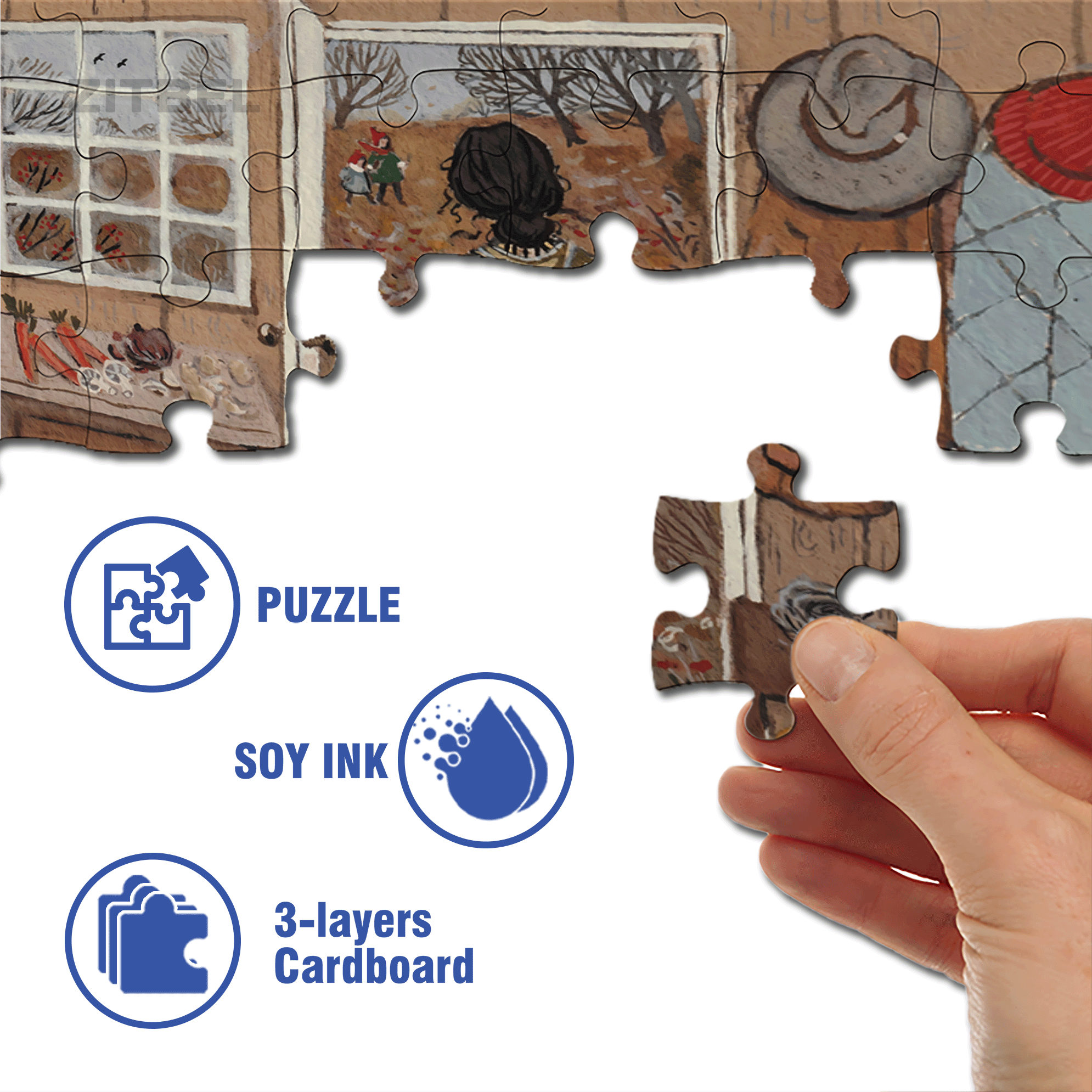 Dinner Bell 500pcs/1000pcs Jigsaw Puzzle, Scratch-Resistant, Interactive Family Game & Brain-Boosting DIY Decor, Perfect for Halloween, Christmas & New Year Gifts, Family Puzzle Game