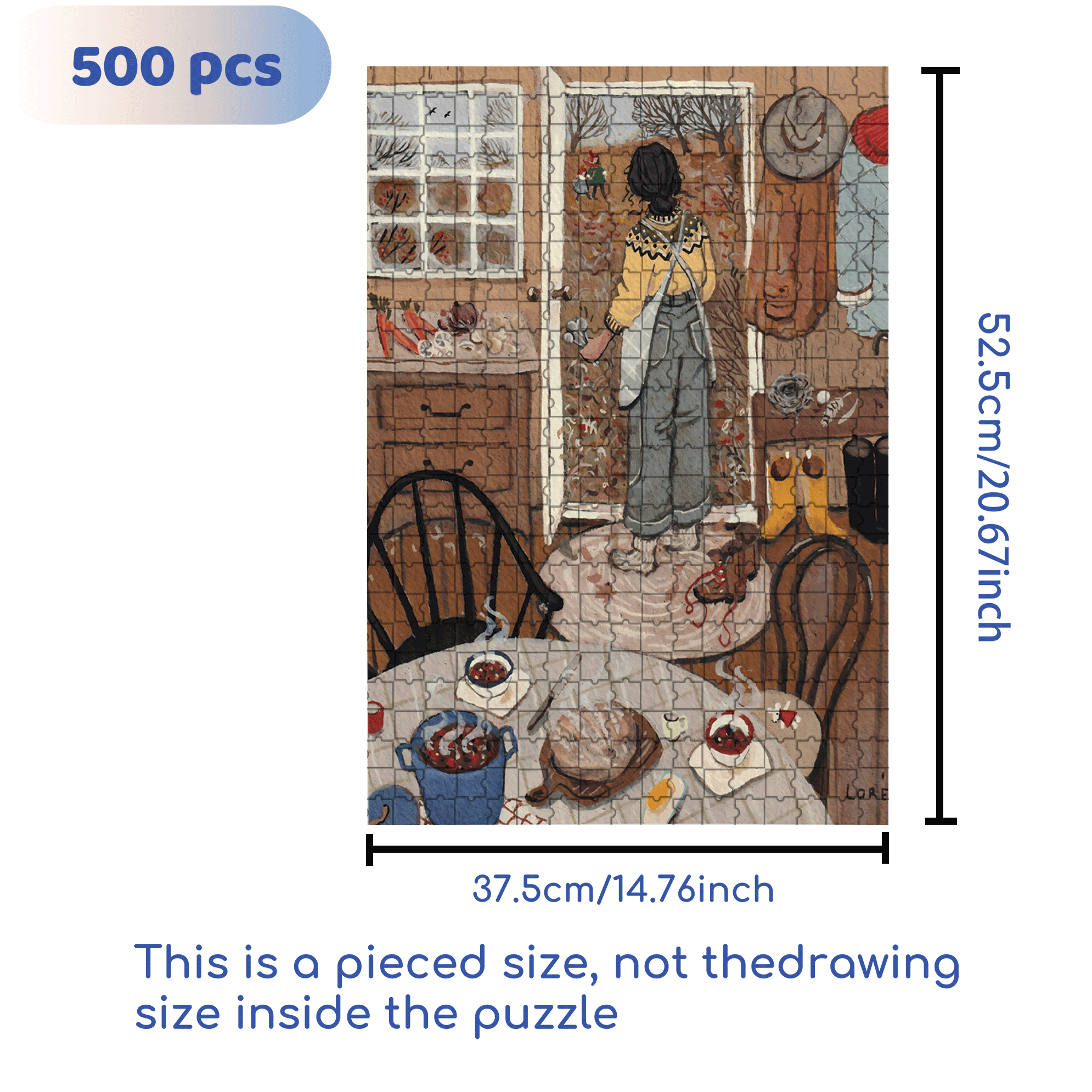 Dinner Bell 500pcs/1000pcs Jigsaw Puzzle, Scratch-Resistant, Interactive Family Game & Brain-Boosting DIY Decor, Perfect for Halloween, Christmas & New Year Gifts, Family Puzzle Game
