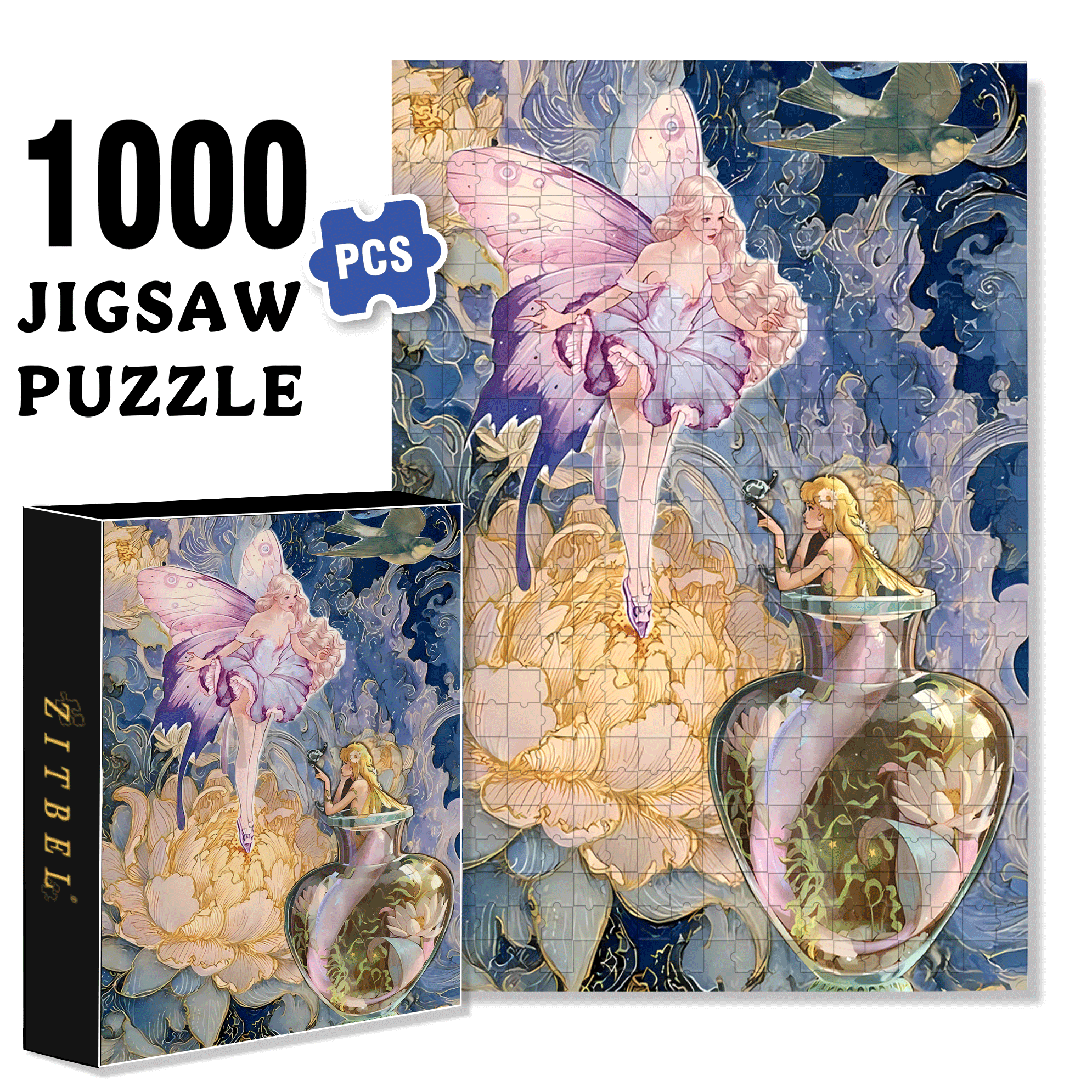 Fairy Tale Heroine 500pcs/1000pcs Jigsaw Puzzle, Scratch-Resistant, Interactive Family Game & Brain-Boosting DIY Decor, Perfect for Halloween, Christmas & New Year Gifts, Family Puzzle Game