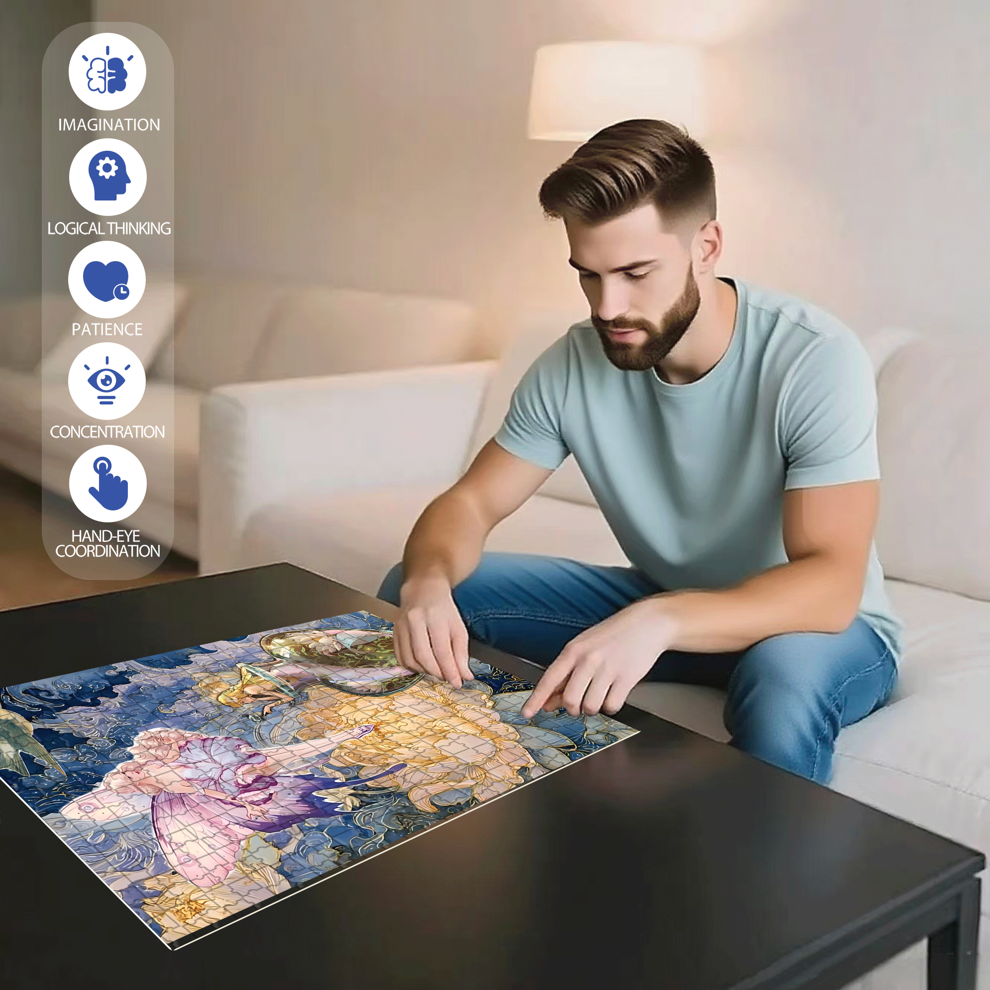 Fairy Tale Heroine 500pcs/1000pcs Jigsaw Puzzle, Scratch-Resistant, Interactive Family Game & Brain-Boosting DIY Decor, Perfect for Halloween, Christmas & New Year Gifts, Family Puzzle Game
