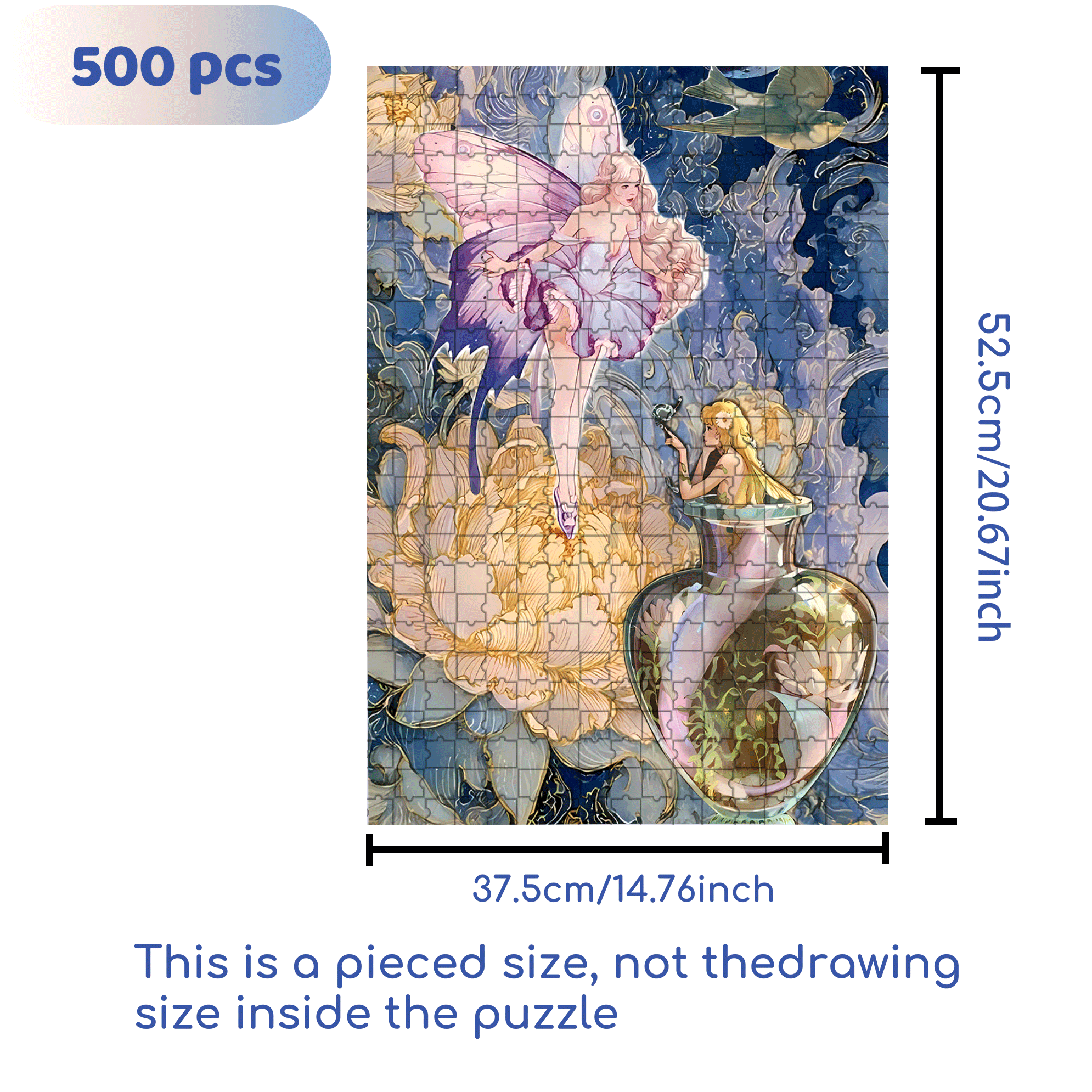 Fairy Tale Heroine 500pcs/1000pcs Jigsaw Puzzle, Scratch-Resistant, Interactive Family Game & Brain-Boosting DIY Decor, Perfect for Halloween, Christmas & New Year Gifts, Family Puzzle Game