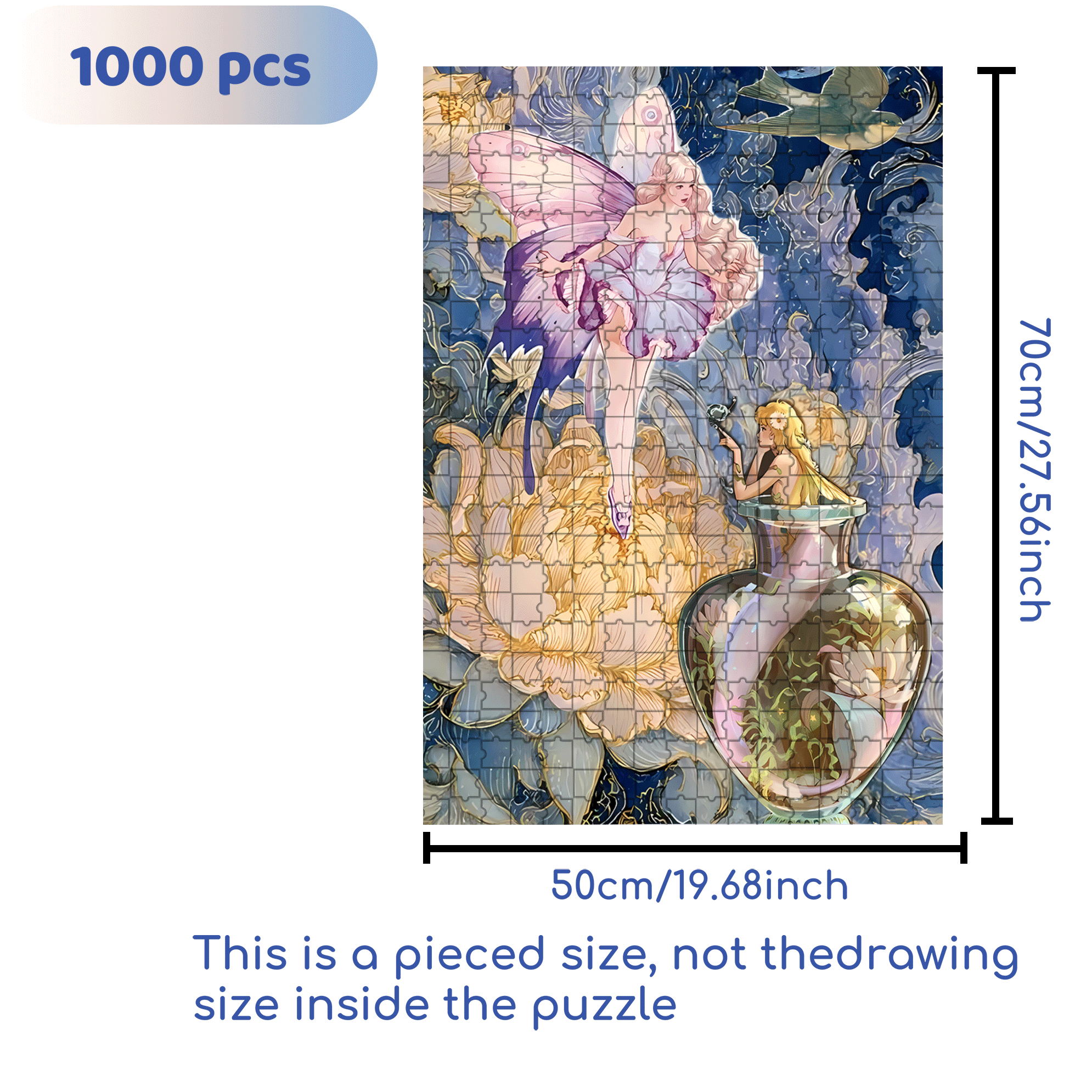 Fairy Tale Heroine 500pcs/1000pcs Jigsaw Puzzle, Scratch-Resistant, Interactive Family Game & Brain-Boosting DIY Decor, Perfect for Halloween, Christmas & New Year Gifts, Family Puzzle Game