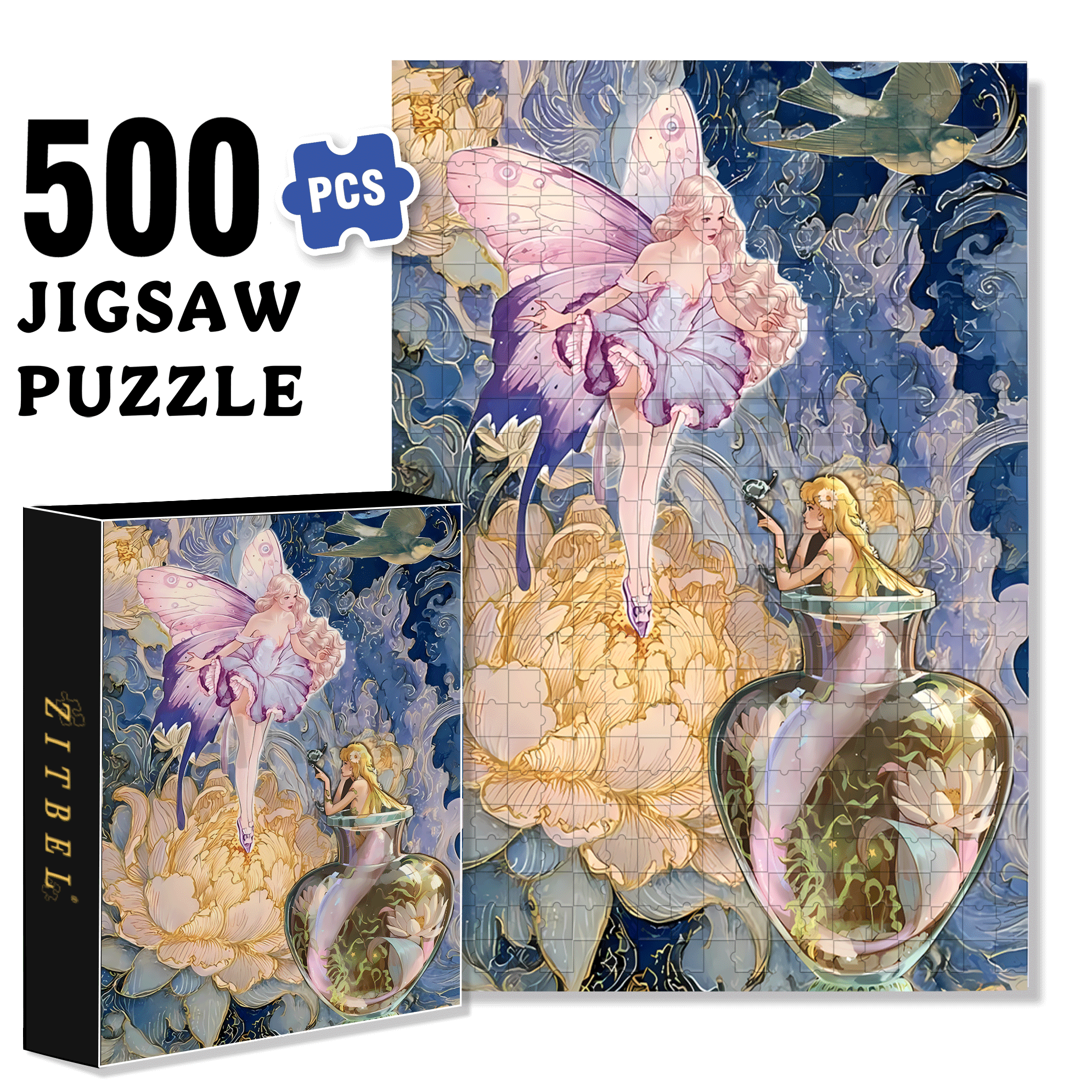 Fairy Tale Heroine 500pcs/1000pcs Jigsaw Puzzle, Scratch-Resistant, Interactive Family Game & Brain-Boosting DIY Decor, Perfect for Halloween, Christmas & New Year Gifts, Family Puzzle Game