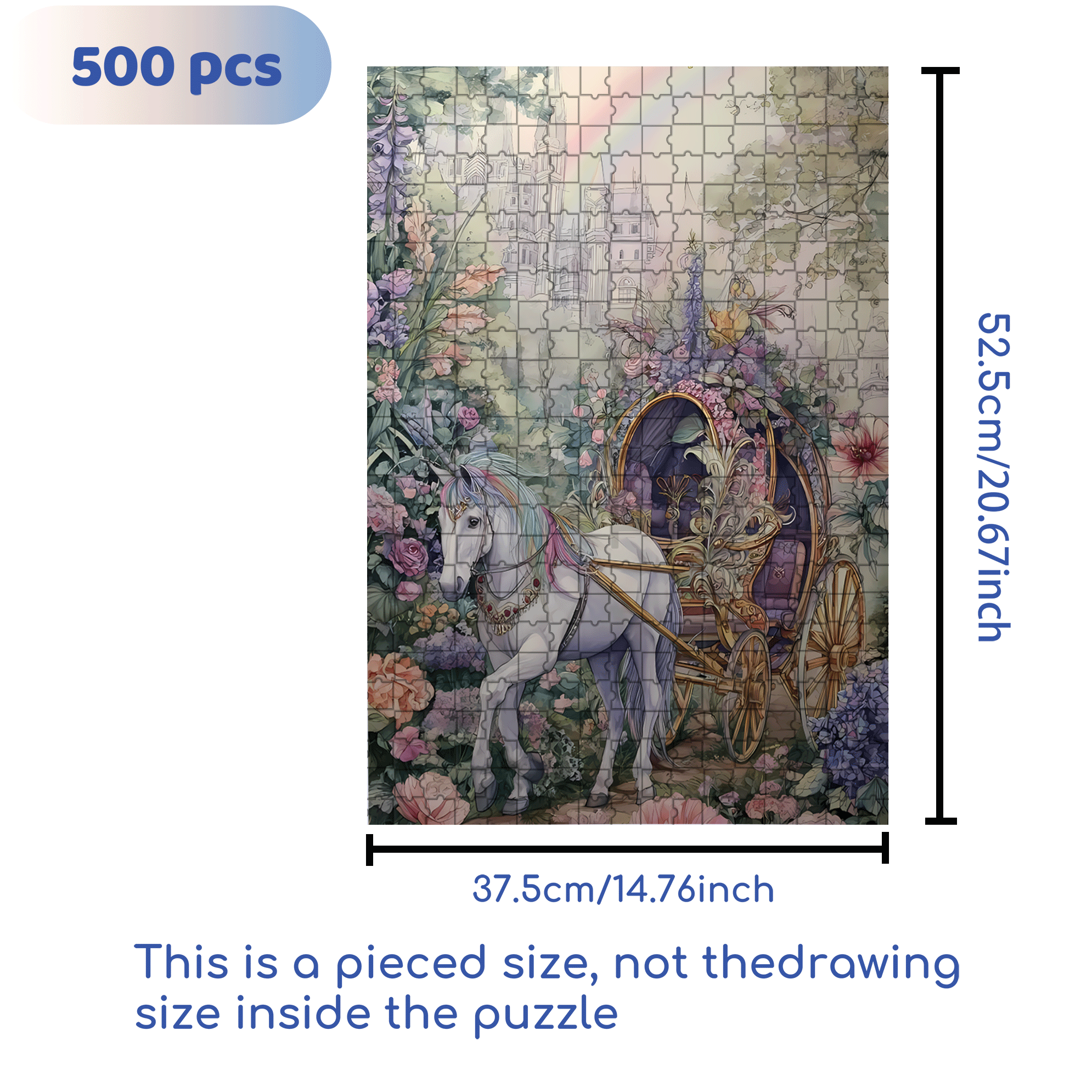 Flower Carriage 500pcs/1000pcs Jigsaw Puzzle, Scratch-Resistant, Interactive Family Game & Brain-Boosting DIY Decor, Perfect for Halloween, Christmas & New Year Gifts, Family Puzzle Game