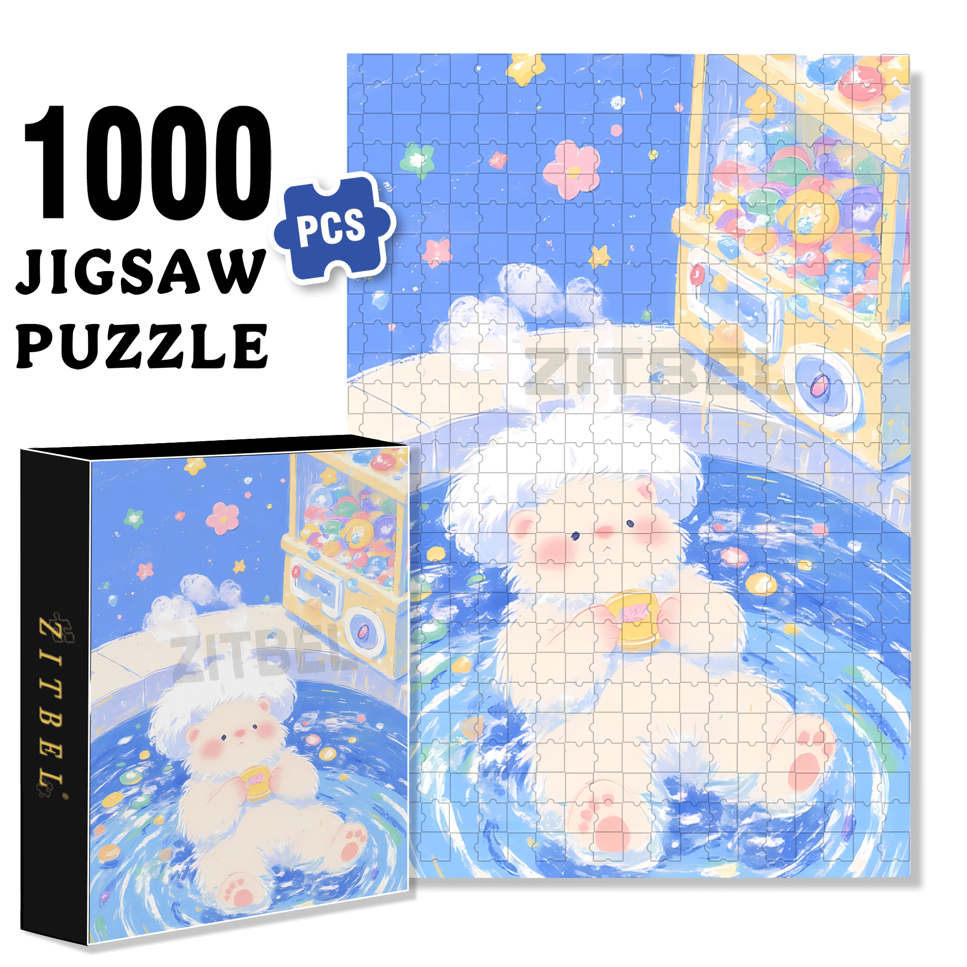 Gachapon Machine 500pcs/1000pcs Jigsaw Puzzle, Scratch-Resistant, Interactive Family Game & Brain-Boosting DIY Decor, Perfect for Halloween, Christmas & New Year Gifts, Family Puzzle Game