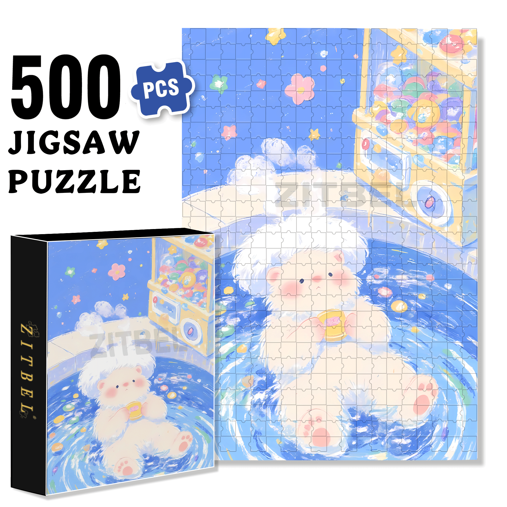 Gachapon Machine 500pcs/1000pcs Jigsaw Puzzle, Scratch-Resistant, Interactive Family Game & Brain-Boosting DIY Decor, Perfect for Halloween, Christmas & New Year Gifts, Family Puzzle Game
