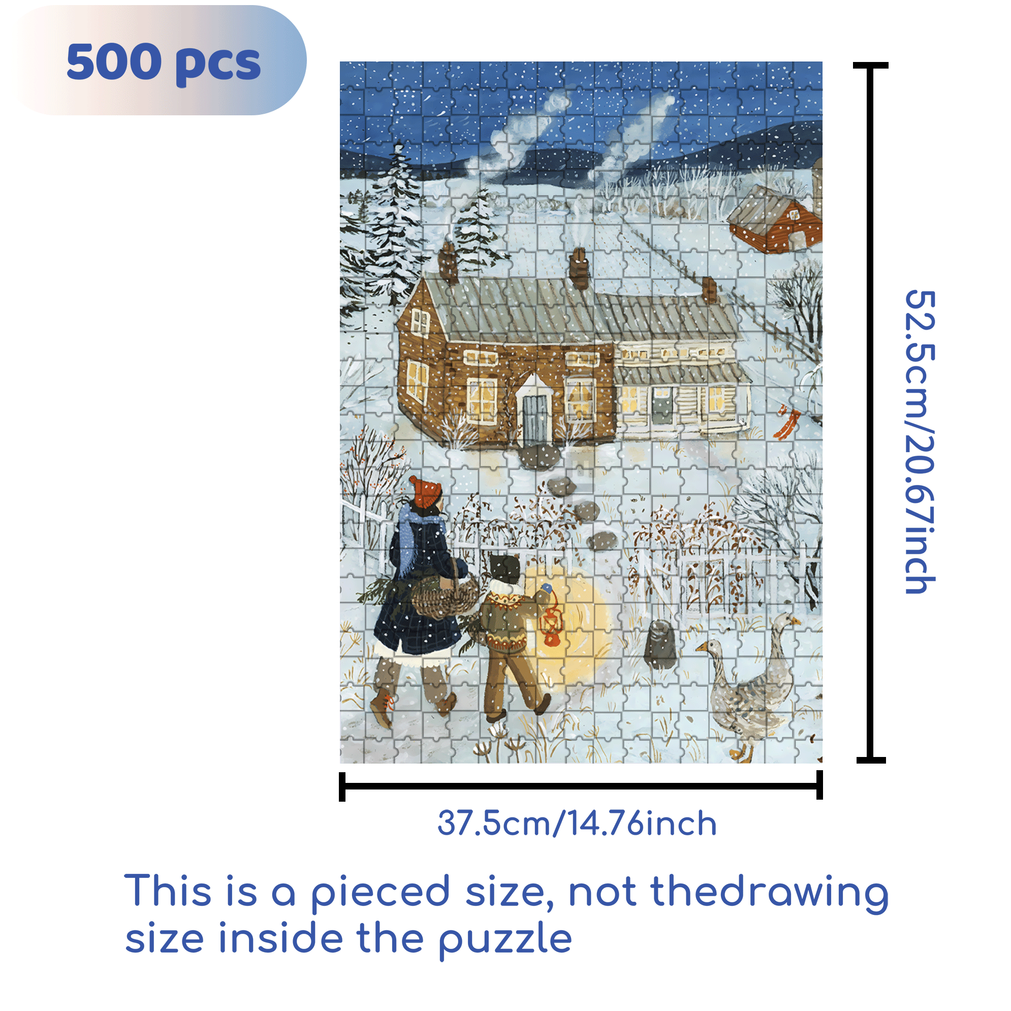 Homeward 500pcs/1000pcs Jigsaw Puzzle, Scratch-Resistant, Interactive Family Game & Brain-Boosting DIY Decor, Perfect for Halloween, Christmas & New Year Gifts, Family Puzzle Game