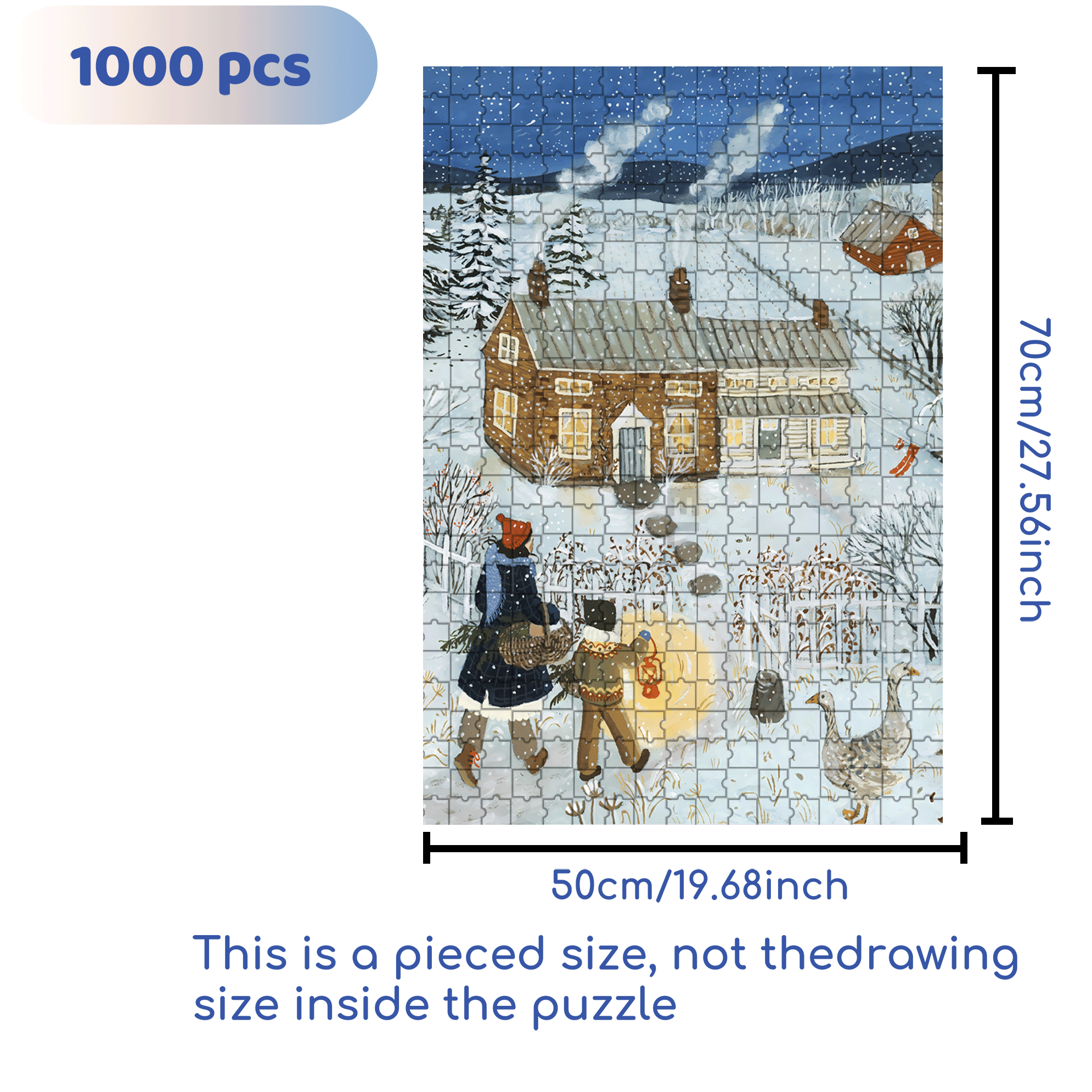 Homeward 500pcs/1000pcs Jigsaw Puzzle, Scratch-Resistant, Interactive Family Game & Brain-Boosting DIY Decor, Perfect for Halloween, Christmas & New Year Gifts, Family Puzzle Game