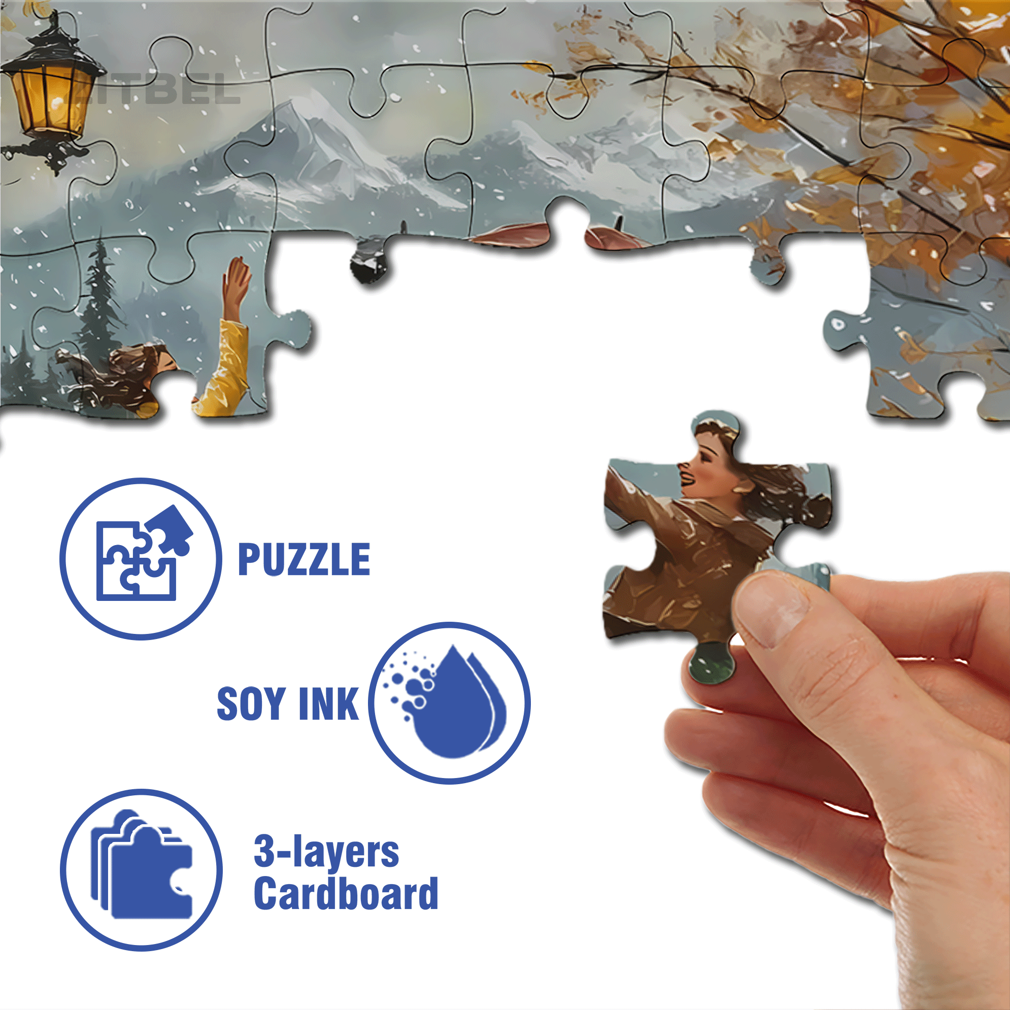 Jump Up 500pcs/1000pcs Jigsaw Puzzle, Scratch-Resistant, Interactive Family Game & Brain-Boosting DIY Decor, Perfect for Halloween, Christmas & New Year Gifts, Family Puzzle Game
