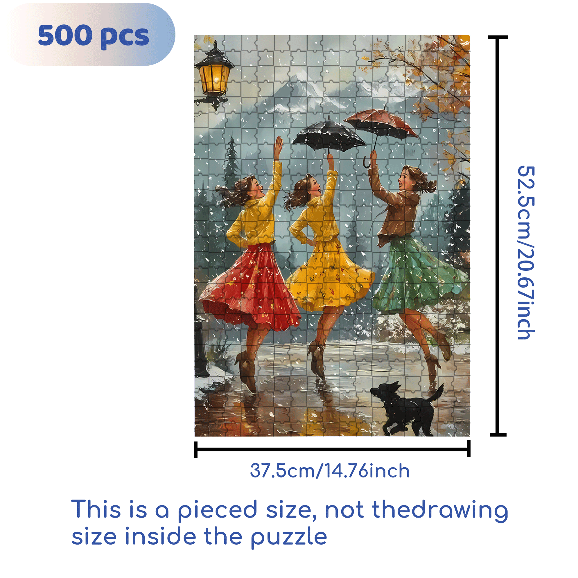 Jump Up 500pcs/1000pcs Jigsaw Puzzle, Scratch-Resistant, Interactive Family Game & Brain-Boosting DIY Decor, Perfect for Halloween, Christmas & New Year Gifts, Family Puzzle Game