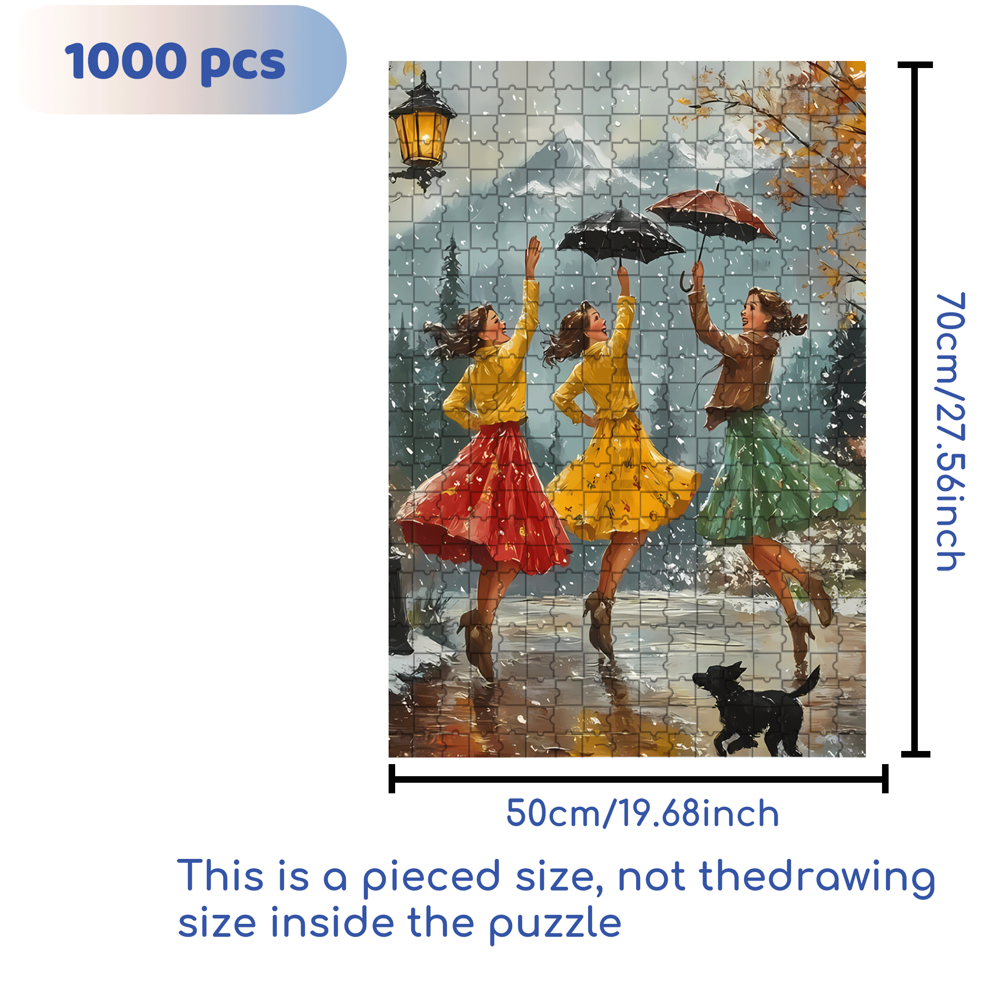Jump Up 500pcs/1000pcs Jigsaw Puzzle, Scratch-Resistant, Interactive Family Game & Brain-Boosting DIY Decor, Perfect for Halloween, Christmas & New Year Gifts, Family Puzzle Game