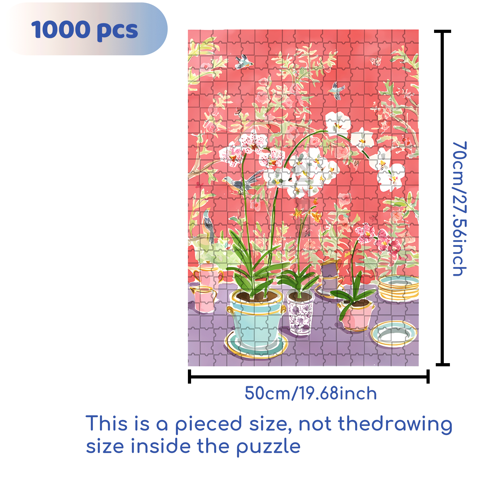 Lillian's Spring Garden 500pcs/1000pcs Jigsaw Puzzle, Scratch-Resistant, Interactive Family Game & Brain-Boosting DIY Decor, Perfect for Halloween, Christmas & New Year Gifts, Family Puzzle Game