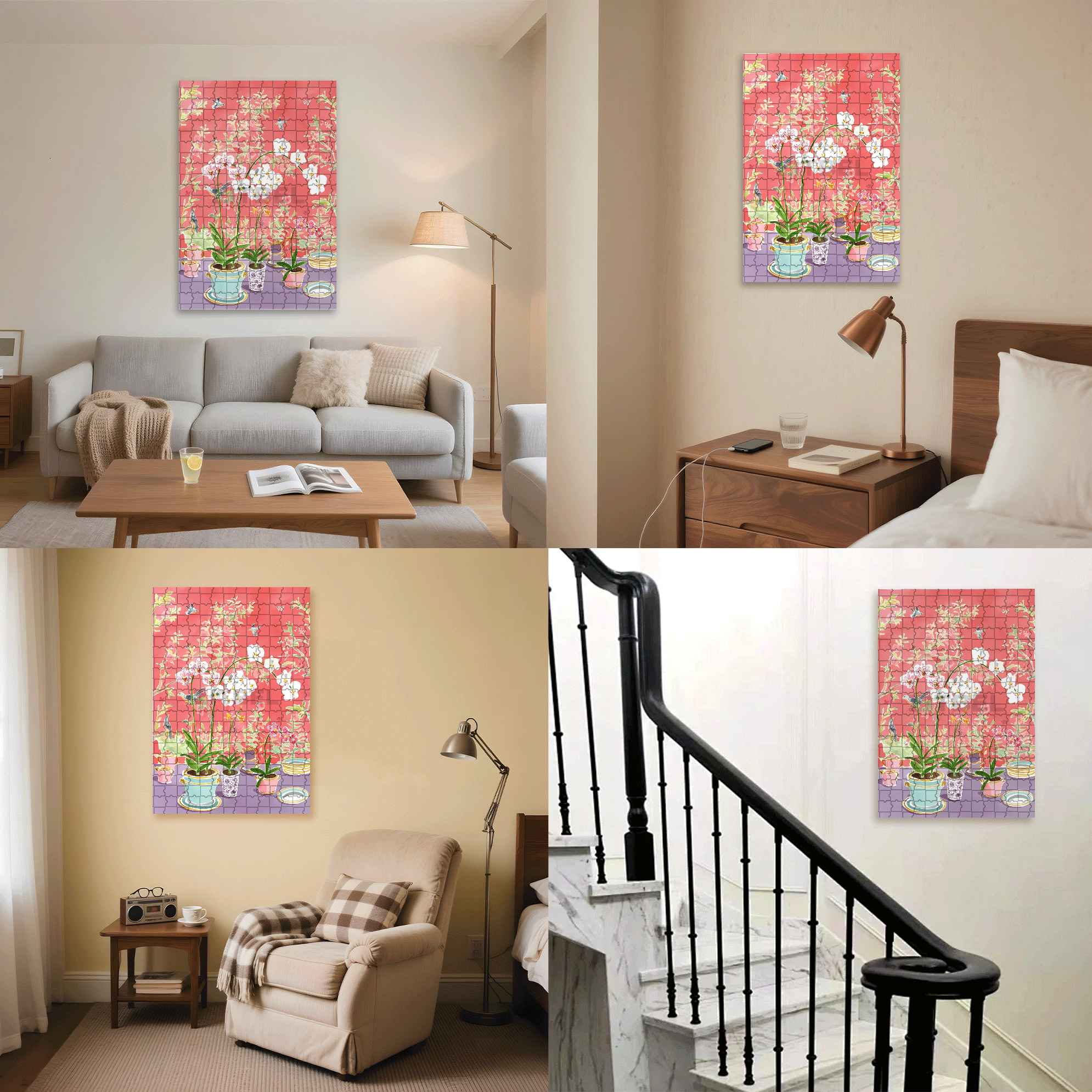 Lillian's Spring Garden 500pcs/1000pcs Jigsaw Puzzle, Scratch-Resistant, Interactive Family Game & Brain-Boosting DIY Decor, Perfect for Halloween, Christmas & New Year Gifts, Family Puzzle Game
