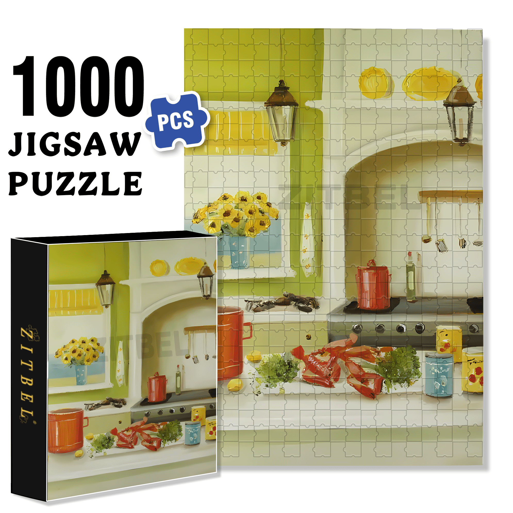 Lobsters and Lemons 500pcs/1000pcs Jigsaw Puzzle, Scratch-Resistant, Interactive Family Game & Brain-Boosting DIY Decor, Perfect for Halloween, Christmas & New Year Gifts, Family Puzzle Game