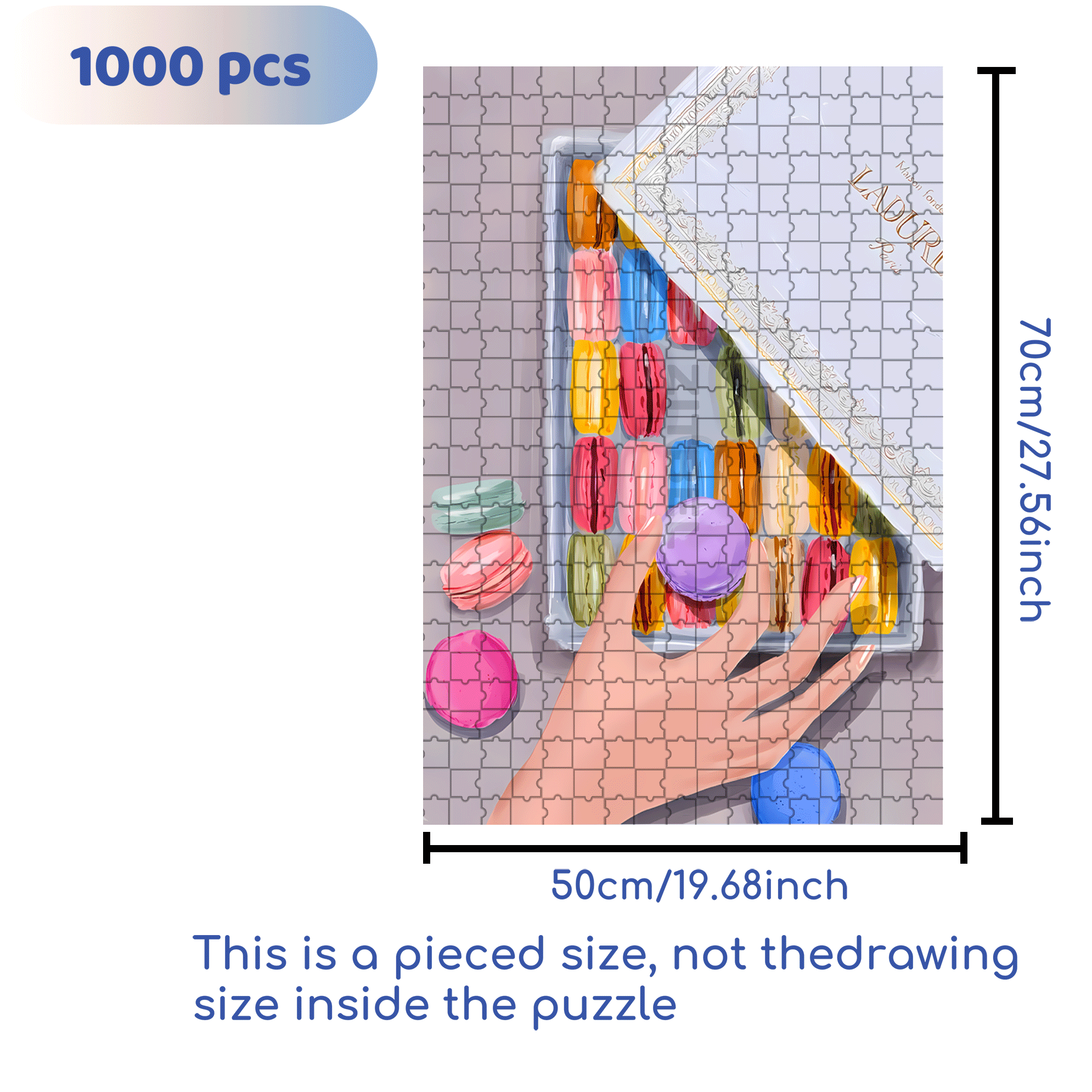 Macaron Color 500pcs/1000pcs Jigsaw Puzzle, Scratch-Resistant, Interactive Family Game & Brain-Boosting DIY Decor, Perfect for Halloween, Christmas & New Year Gifts, Family Puzzle Game