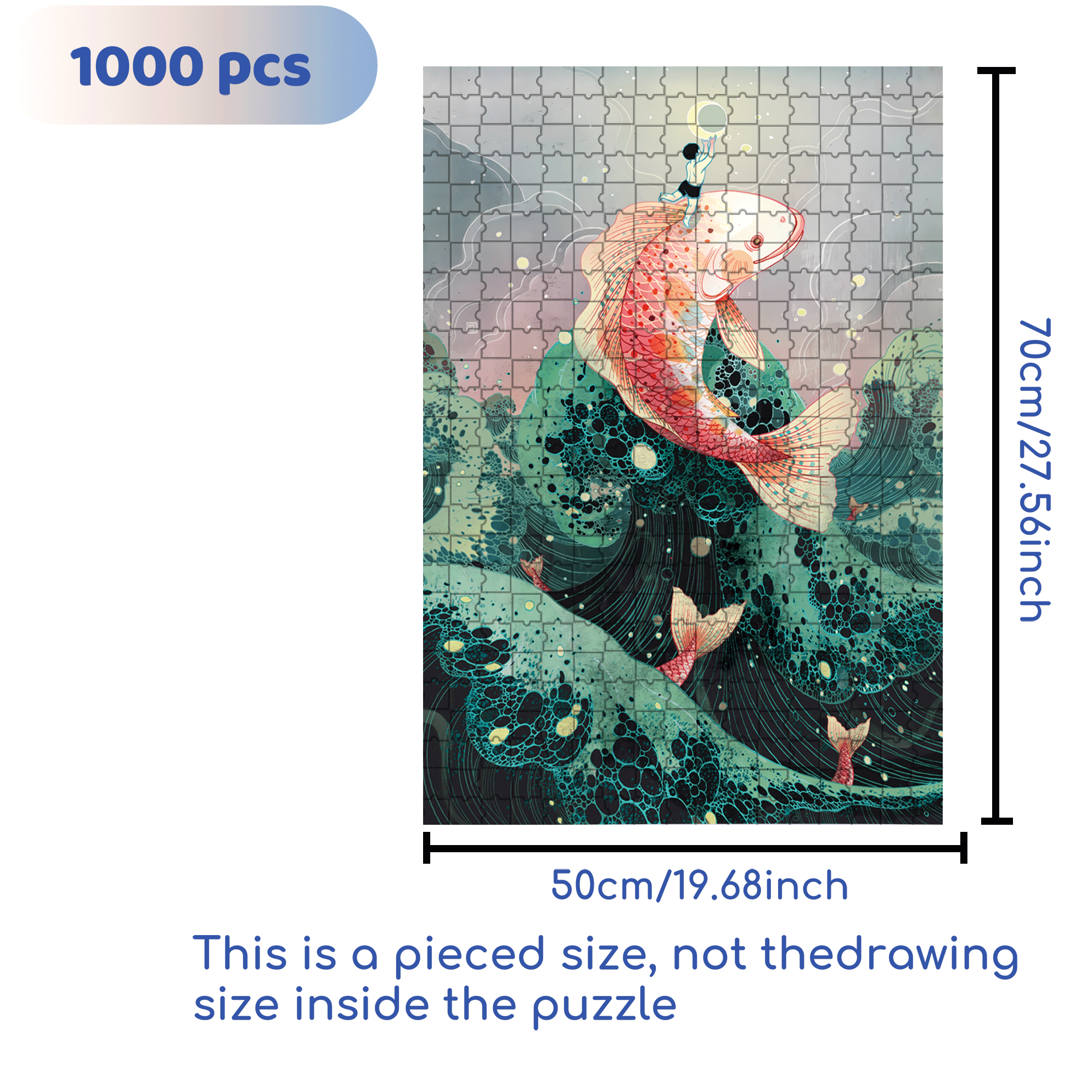 Moon Catcher 500pcs/1000pcs Jigsaw Puzzle, Scratch-Resistant, Interactive Family Game & Brain-Boosting DIY Decor, Perfect for Halloween, Christmas & New Year Gifts, Family Puzzle Game