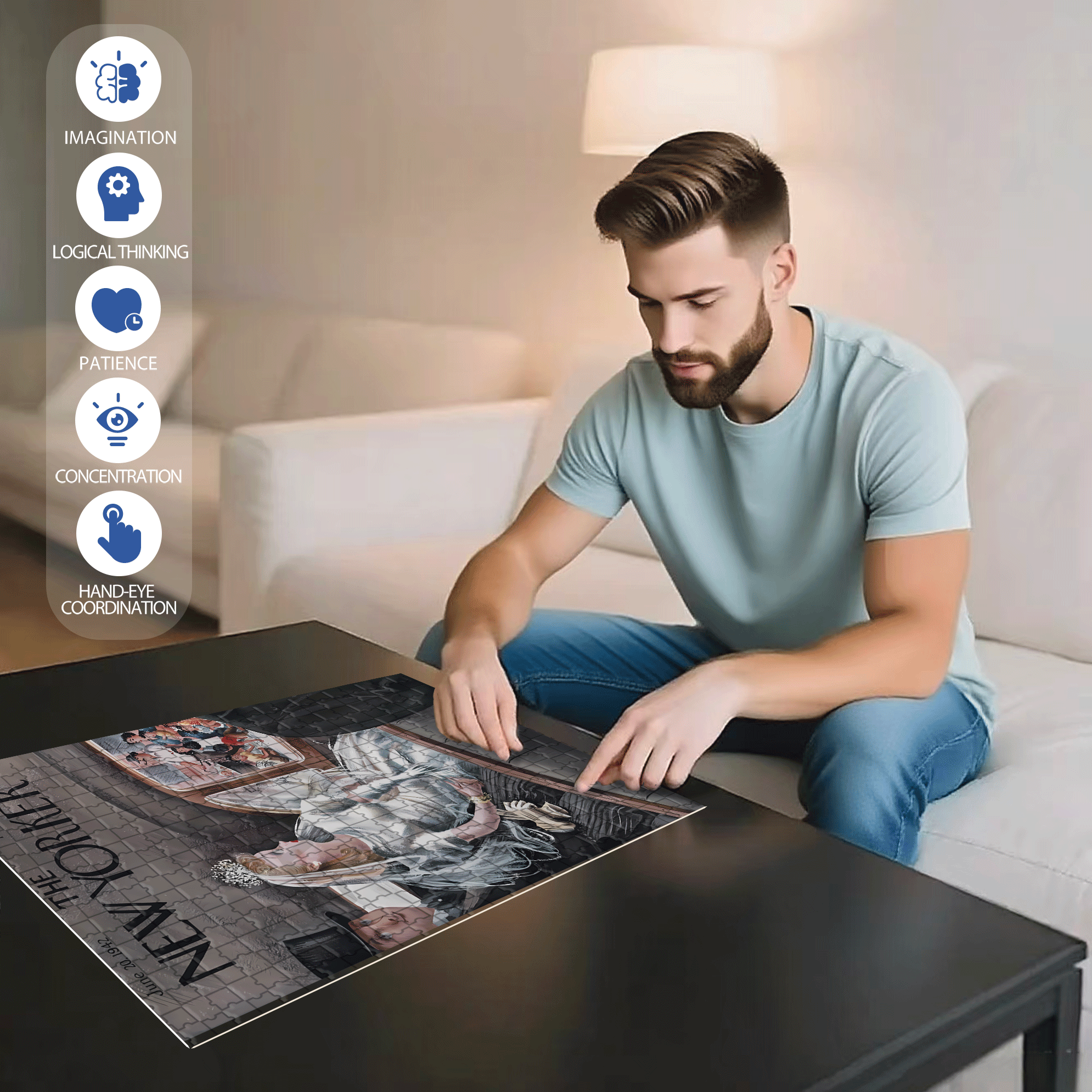 My Future Self 500pcs/1000pcs Jigsaw Puzzle, Scratch-Resistant, Interactive Family Game & Brain-Boosting DIY Decor, Perfect for Halloween, Christmas & New Year Gifts, Family Puzzle Game