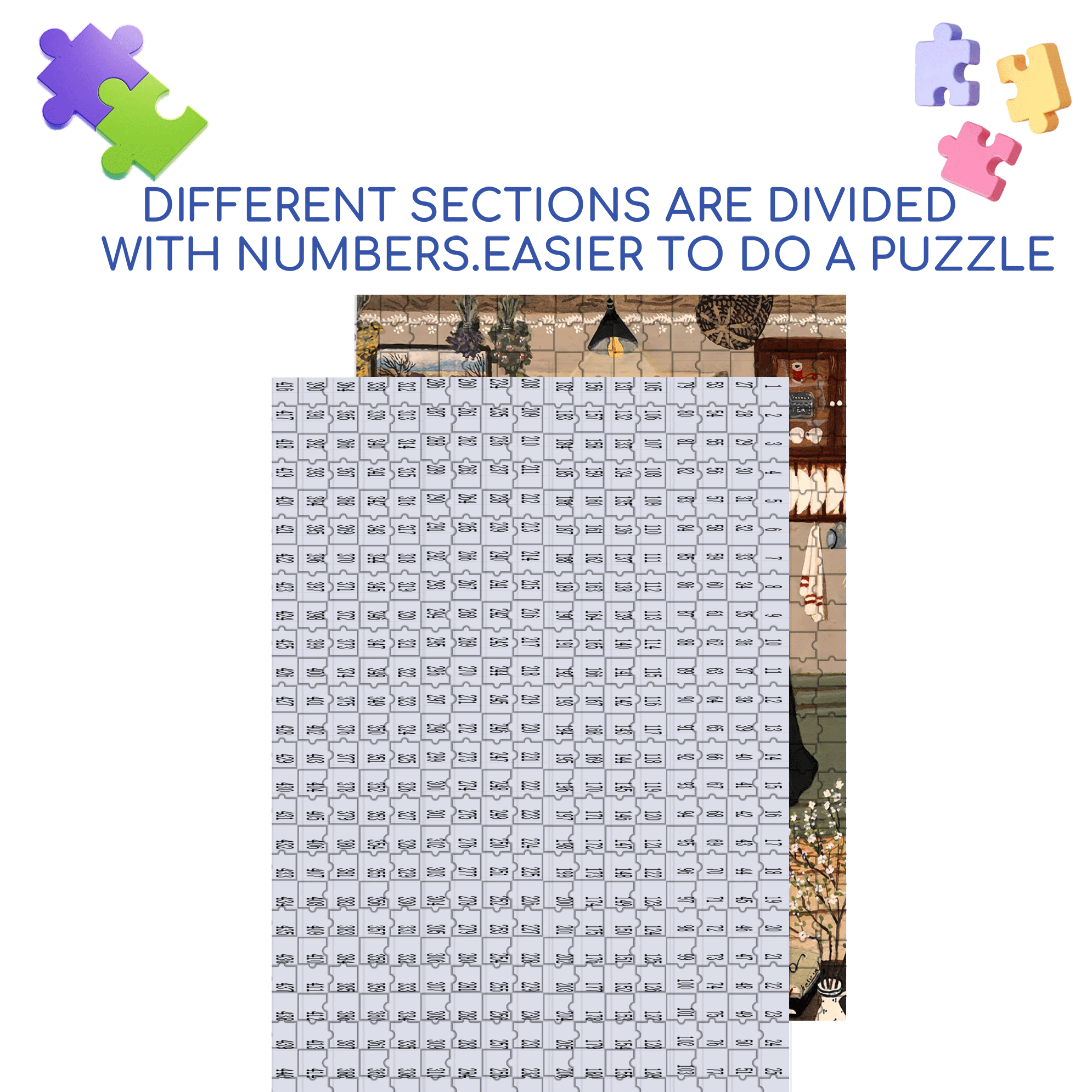 Nettle Tea 500pcs/1000pcs Jigsaw Puzzle, Scratch-Resistant, Interactive Family Game & Brain-Boosting DIY Decor, Perfect for Halloween, Christmas & New Year Gifts, Family Puzzle Game